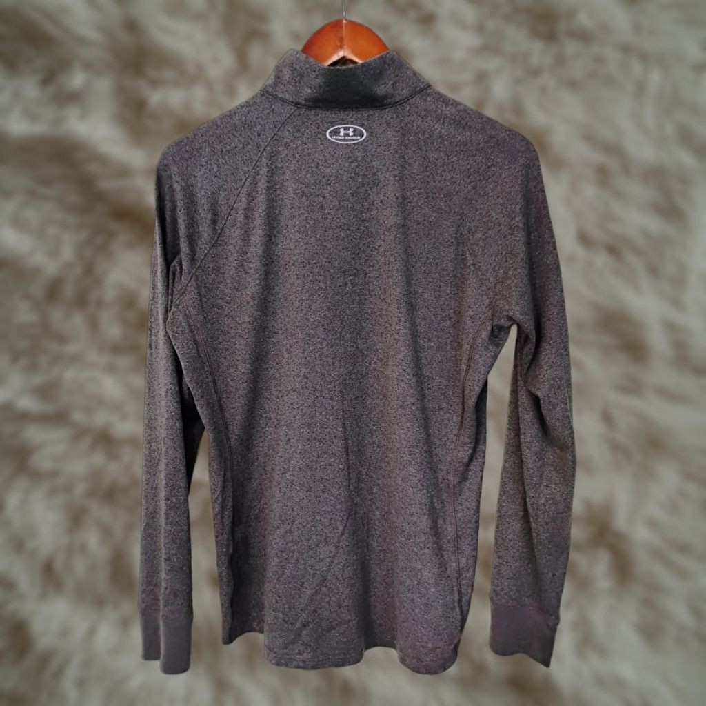 Under Armour Under Armour Pullover 1/2 Zip Womens Small Gray HeatGear Activewear Mock Neck Long Sleeve Zip Closure Size S / US 4 / IT 40 - 1 Thumbnail