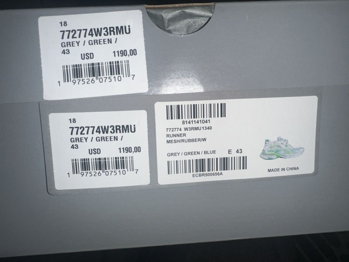 Balenciaga Balenciaga Grey/Green Runners Size US 10.5 / EU 43-44 - 9 Thumbnail