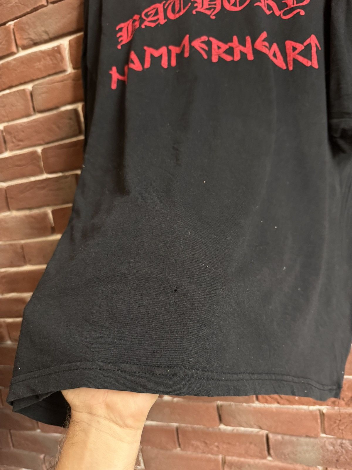 Band Tees Bathory Vintage 90s Hammerheart Black Metal Band Tee 666 Size US XL / EU 56 / 4 - 9 Thumbnail