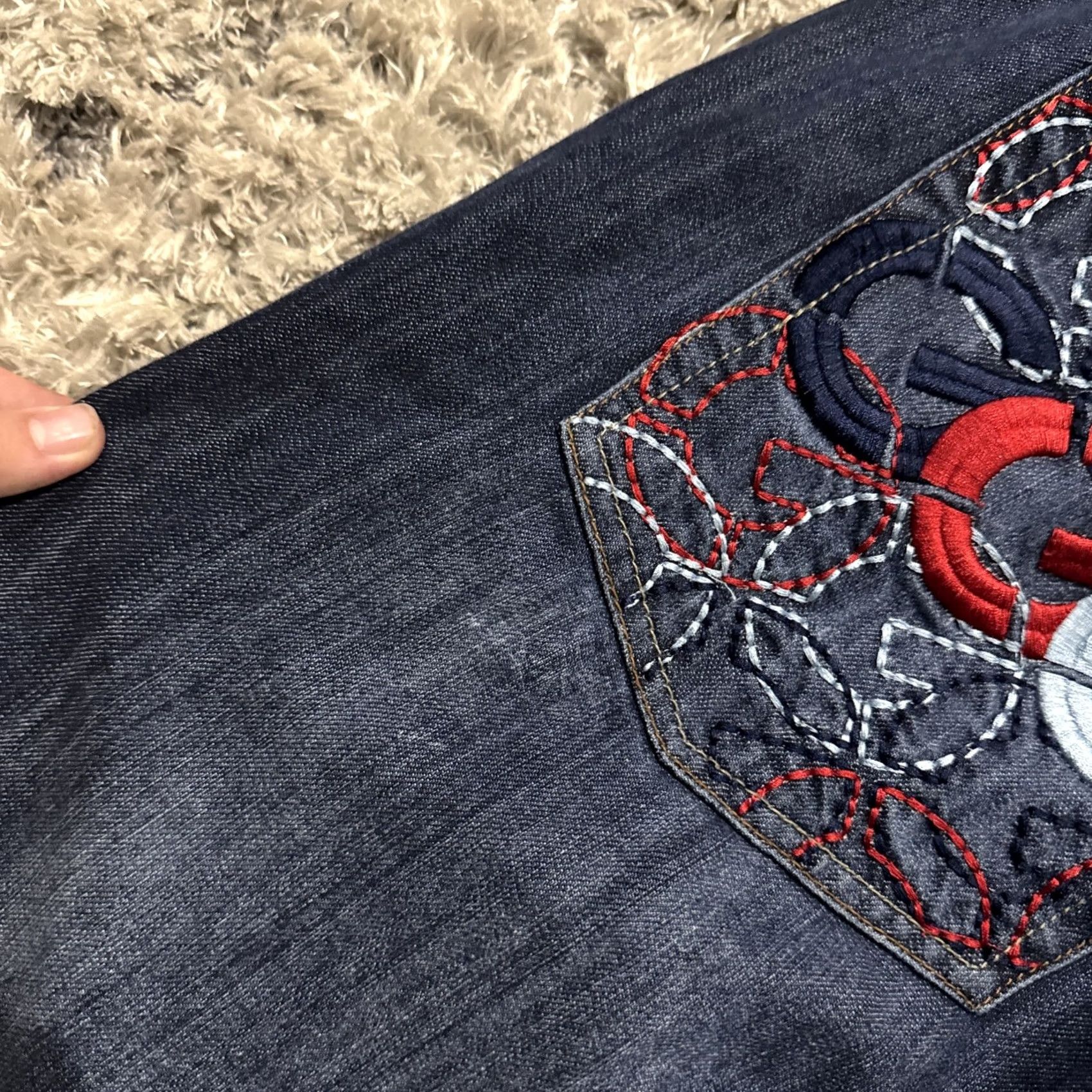 Denime Vintage G-Unit Jeans Size 42x32 Men’s Blue Denim Embroidered Y2K 90’s RARE HTF Size US 42 / EU 58 - 3 Thumbnail