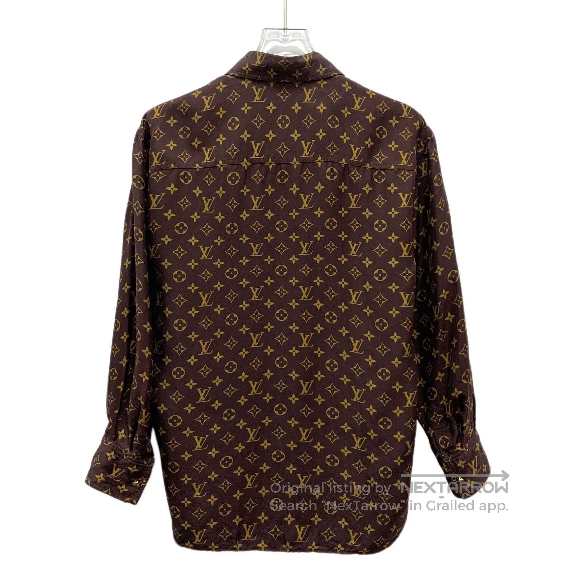 Louis Vuitton Louis Vuitton Brown floral printed mulberry silk long-slee Size US XS / EU 42 / 0 - 2 Thumbnail