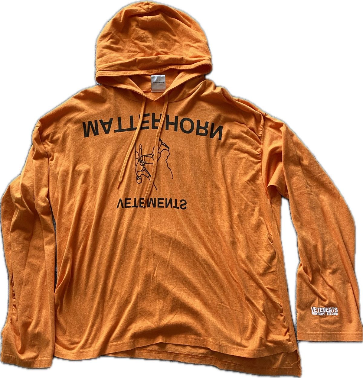 Vetements Vetements Matterhorn Orange Cotton T-shirt Hoodie | Grailed