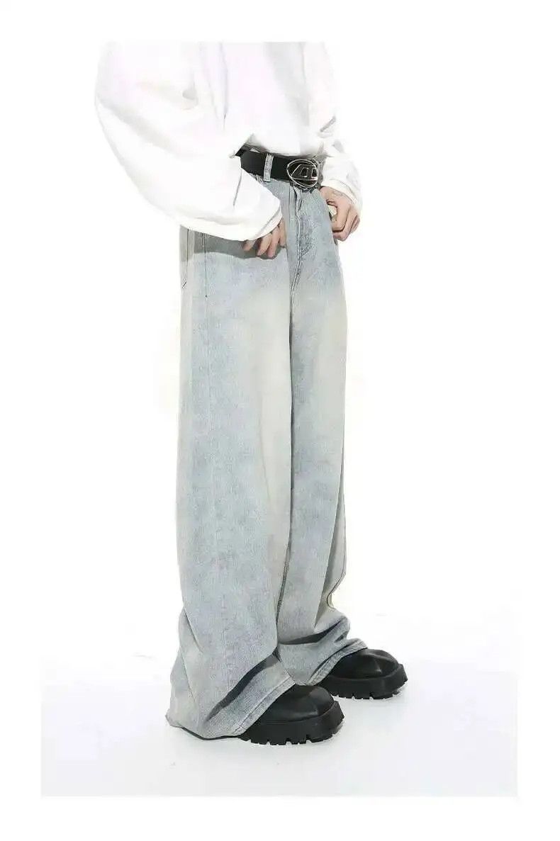 Japanese Brand Light Blue Wide Leg Washed Baggy Denim Jeans Size US 30 / EU 46 - 7 Thumbnail
