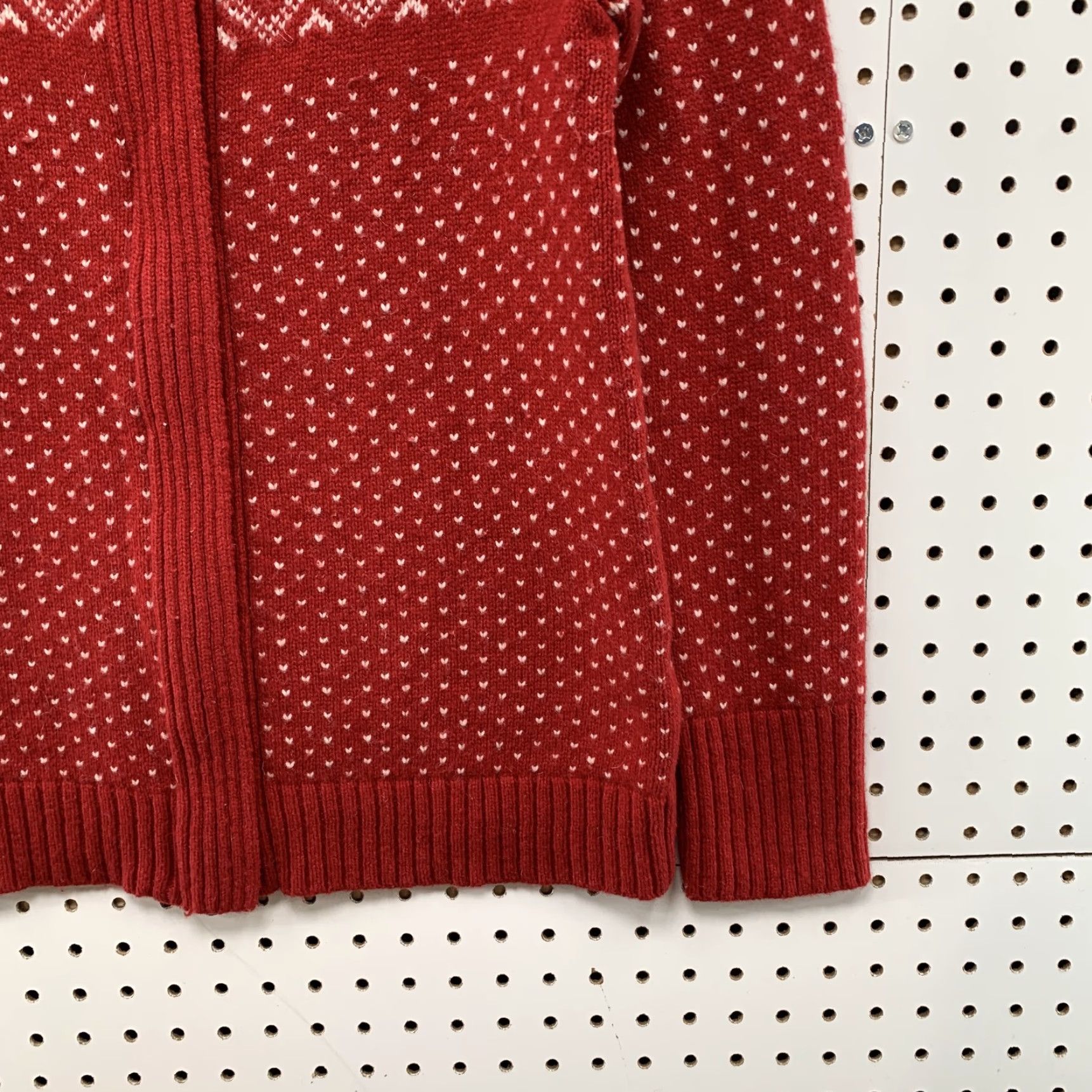 Eddie Bauer Eddie Bauer Cardigan Sweater Womens Medium Red Wool Blend - Fair Isle Zip - Knit Sweater - Winter - Womens Size M / US 6-8 / IT 42-44 - 5 Thumbnail