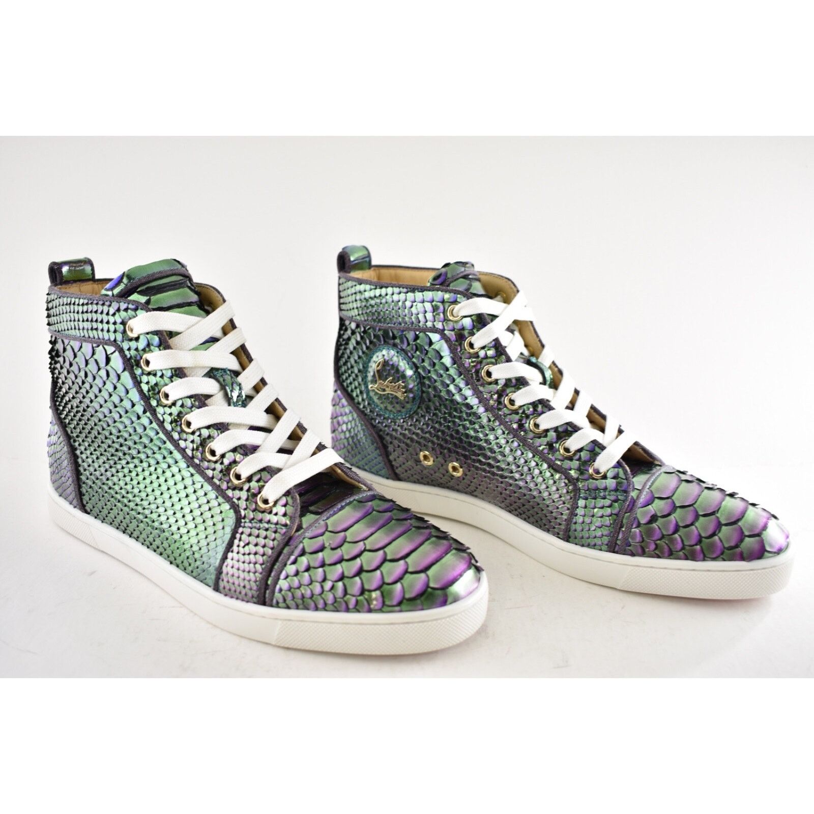 Christian Louboutin Bip Bip Orlato Flat Python Snakeskin High Top Sneaker 41 Size US 11 / IT 41 - 4 Thumbnail