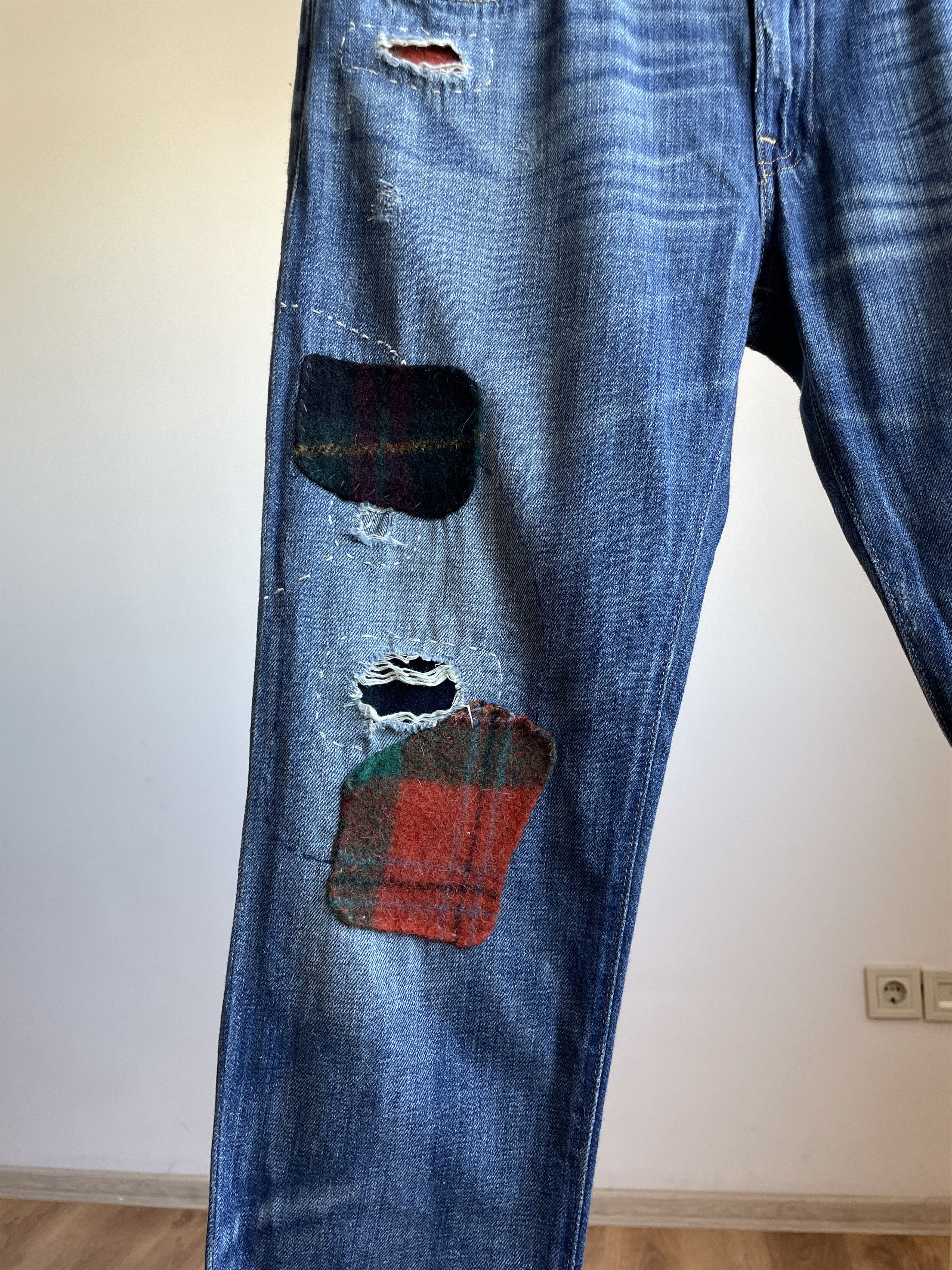Polo Ralph Lauren Polo Ralph Lauren Women Astor Boyfriend Sashiko Repair Denim Size 28" / US 6 / IT 42 - 9 Thumbnail