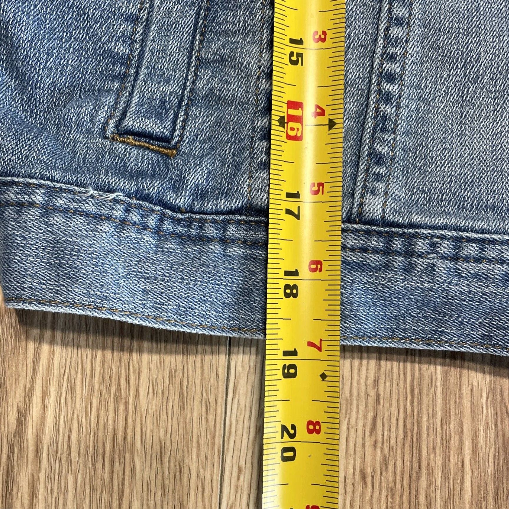 Denime VINTAGE I LOVE H81 Denim Jacket Womens L Medium Blue Jean Cropped Trucker Fall Spring Winter Size 36" / US 14 / IT 50 - 5 Thumbnail