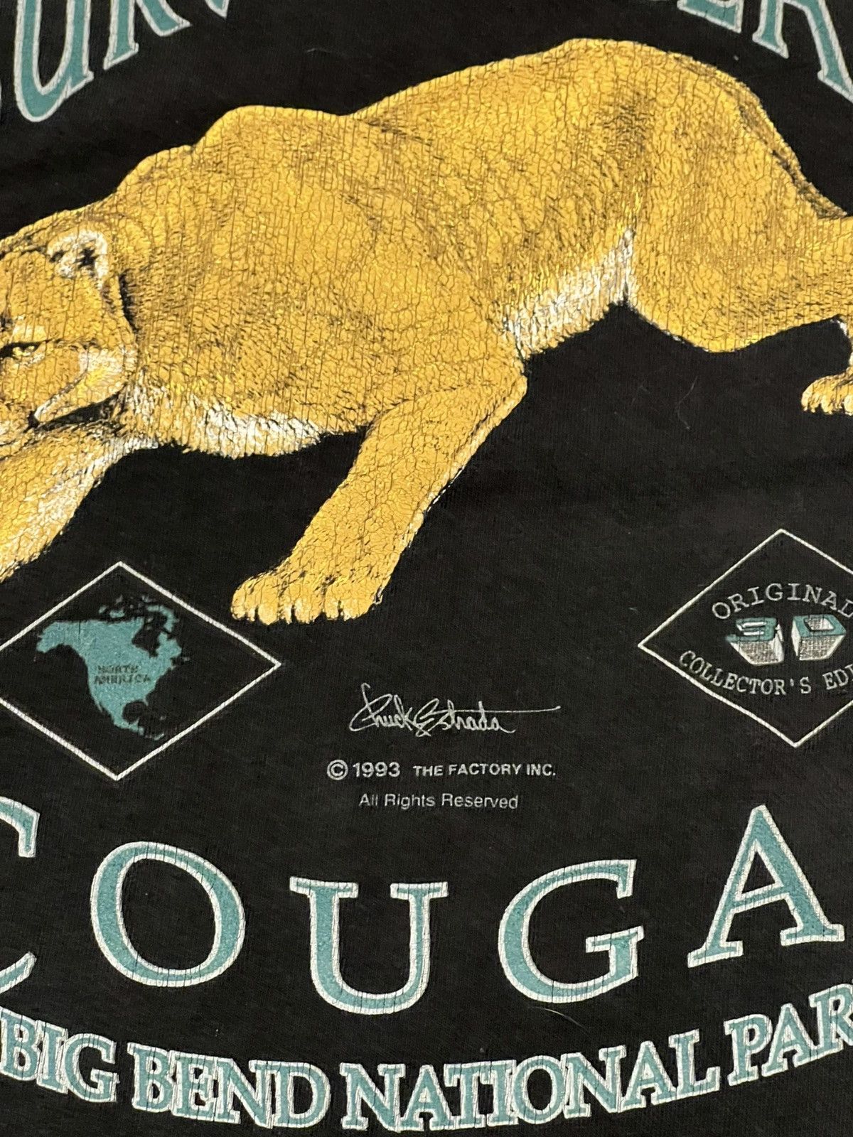 Vintage Vintage 1993 Animal Survival Cougar Tee Size US M / EU 48-50 / 2 - 6 Thumbnail