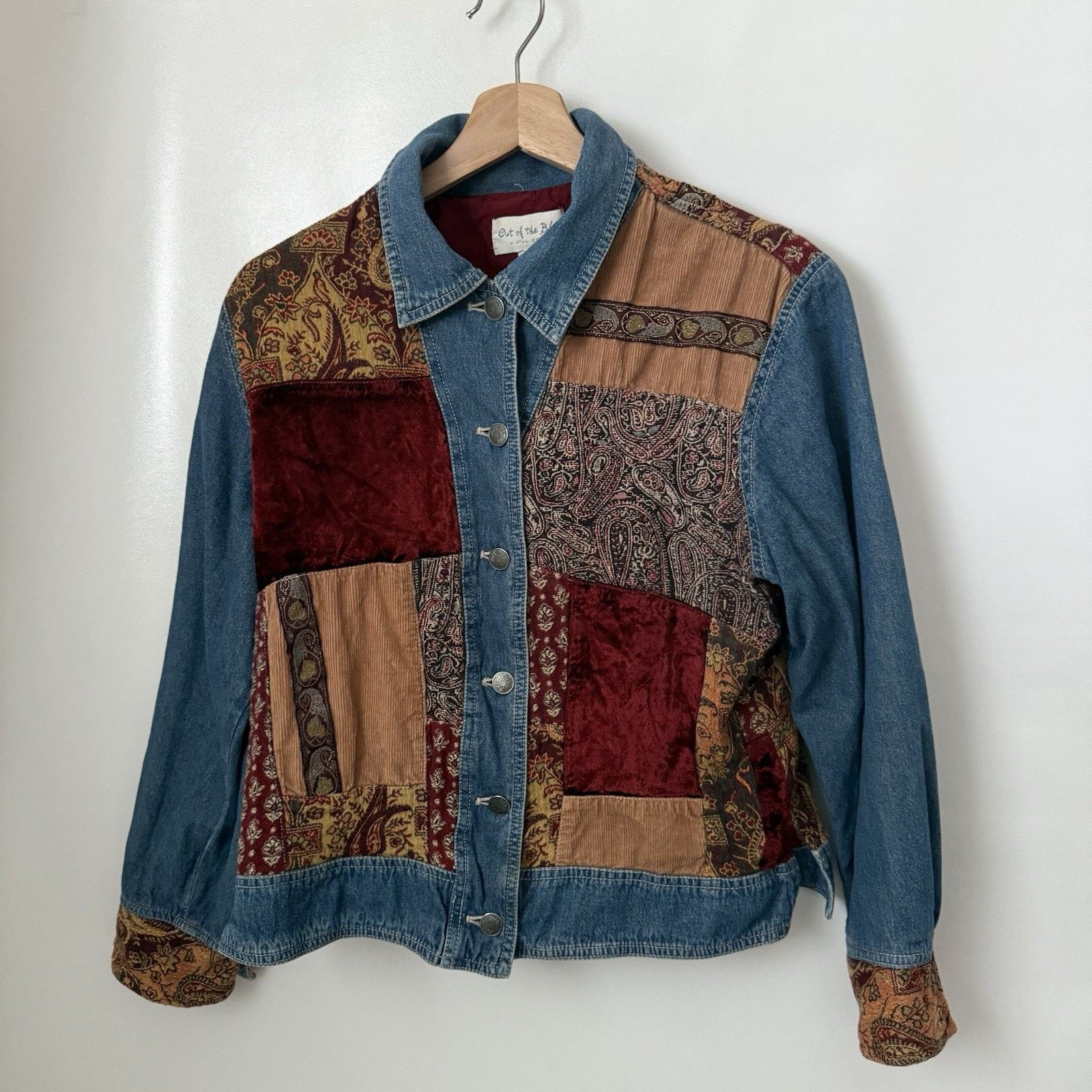 Other Out Of The Blue J Jill Velvet Tapestry Mixed Media Jacket Size M / US 6-8 / IT 42-44 - 1 Thumbnail