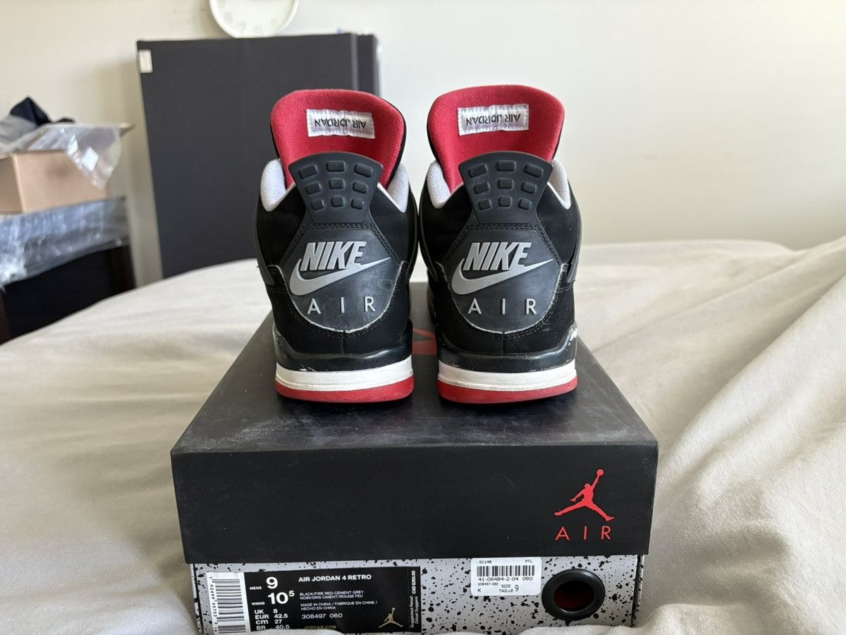 Jordan Brand Nike Jordan Retro 4 OG BRED 2019 Size US 9 / EU 42 - 3 Thumbnail