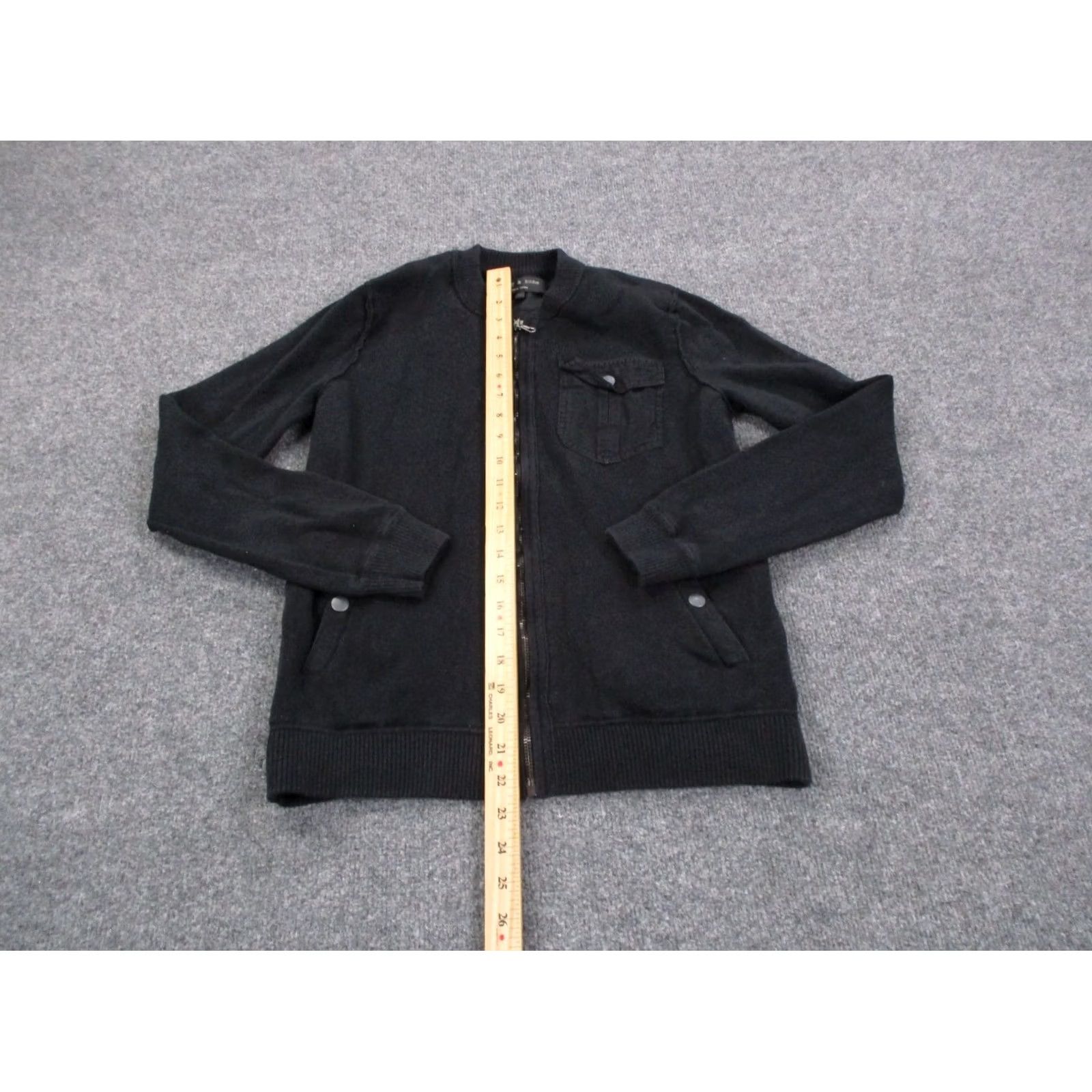 Rag & Bone rag & bone Jacket Womens M Black Wool Blend Lightweight Stretch Outdoors Casual Size M / US 6-8 / IT 42-44 - 3 Thumbnail