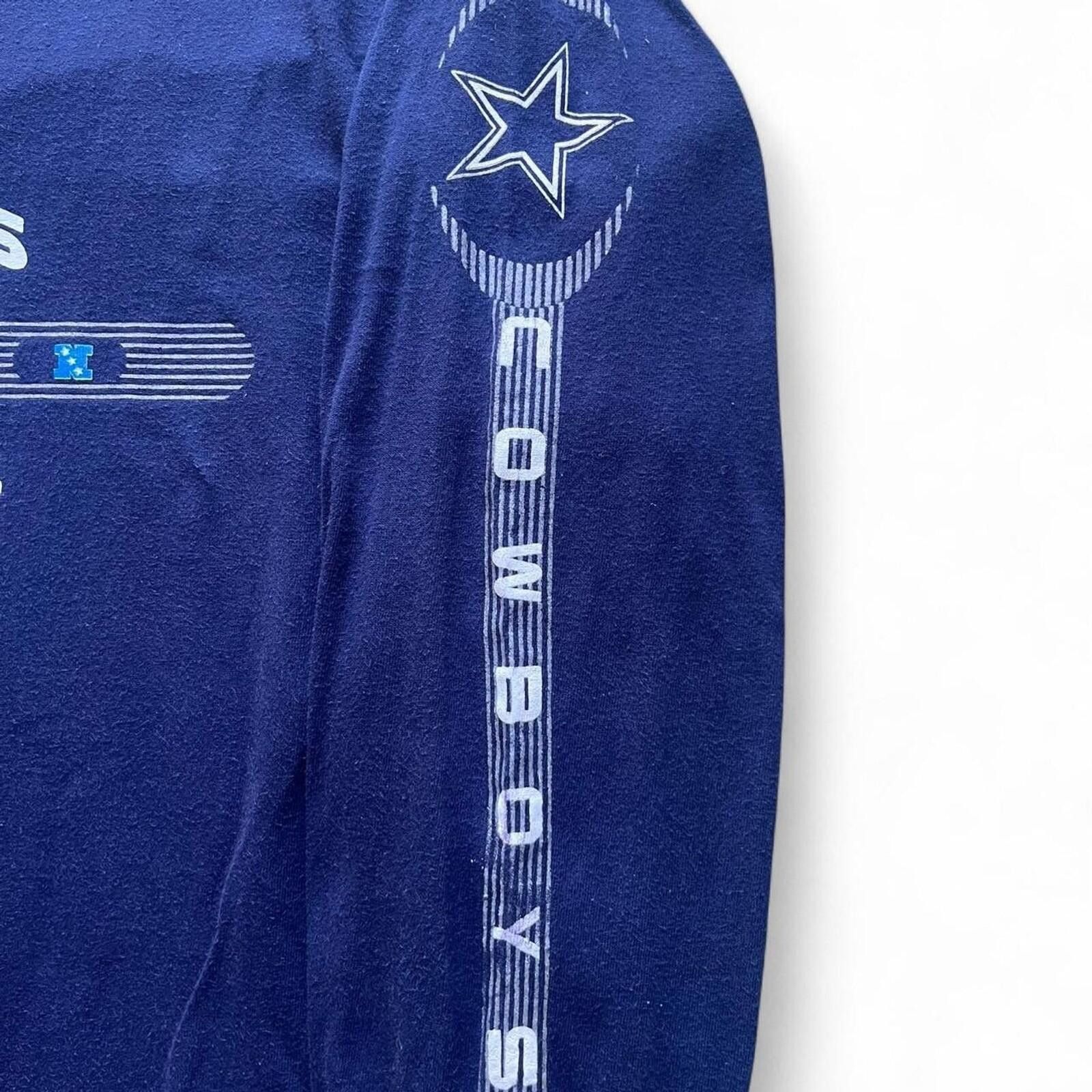 NFL Vintage 90s Dallas Cowboys Long Sleeve Retro NFL T-Shirt Size US XL / EU 56 / 4 - 3 Thumbnail