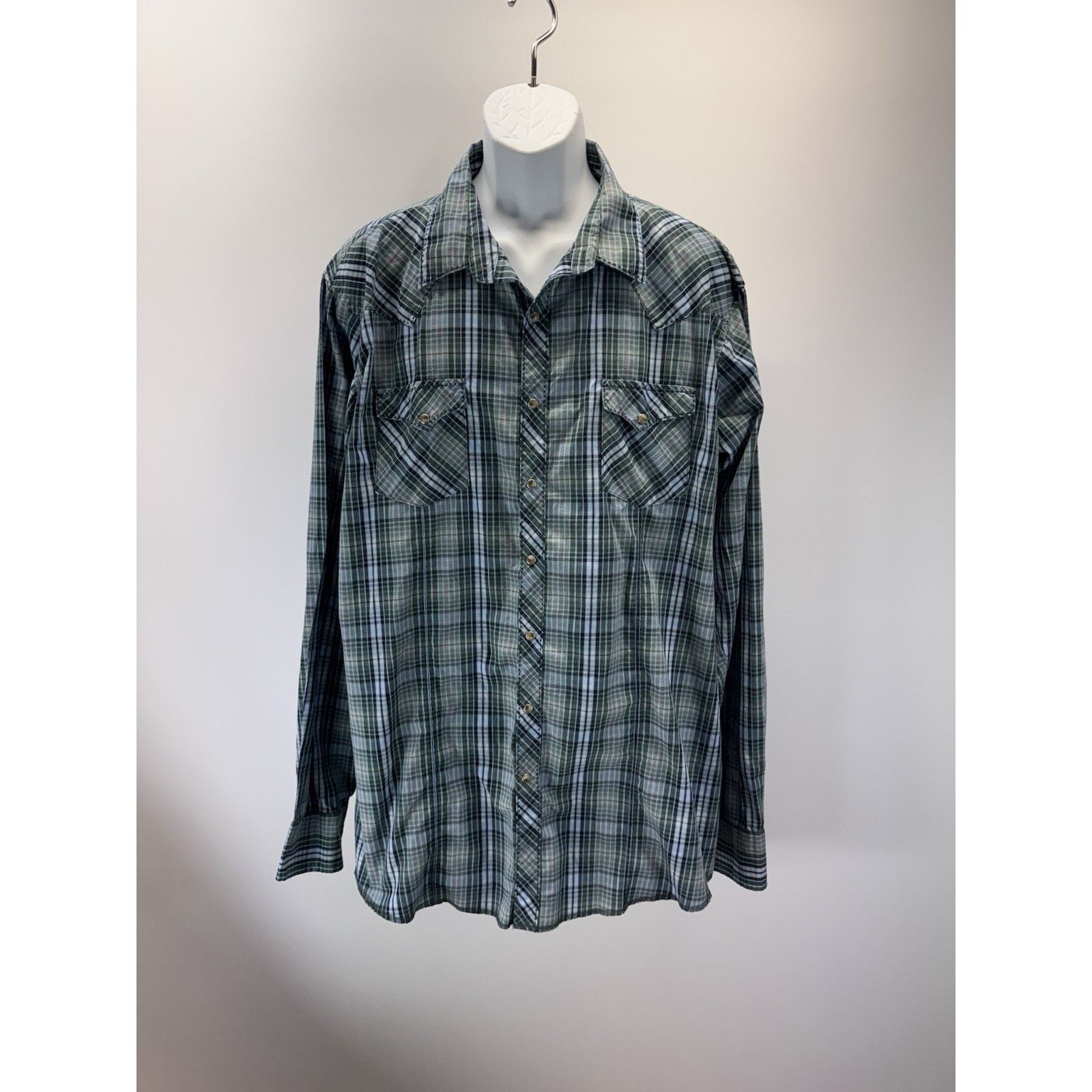 Wrangler Wrangler Western Shirt Men's Size 2XT Pearl Snap Plaid Size US XXL / EU 58 / 5 - 1 Thumbnail