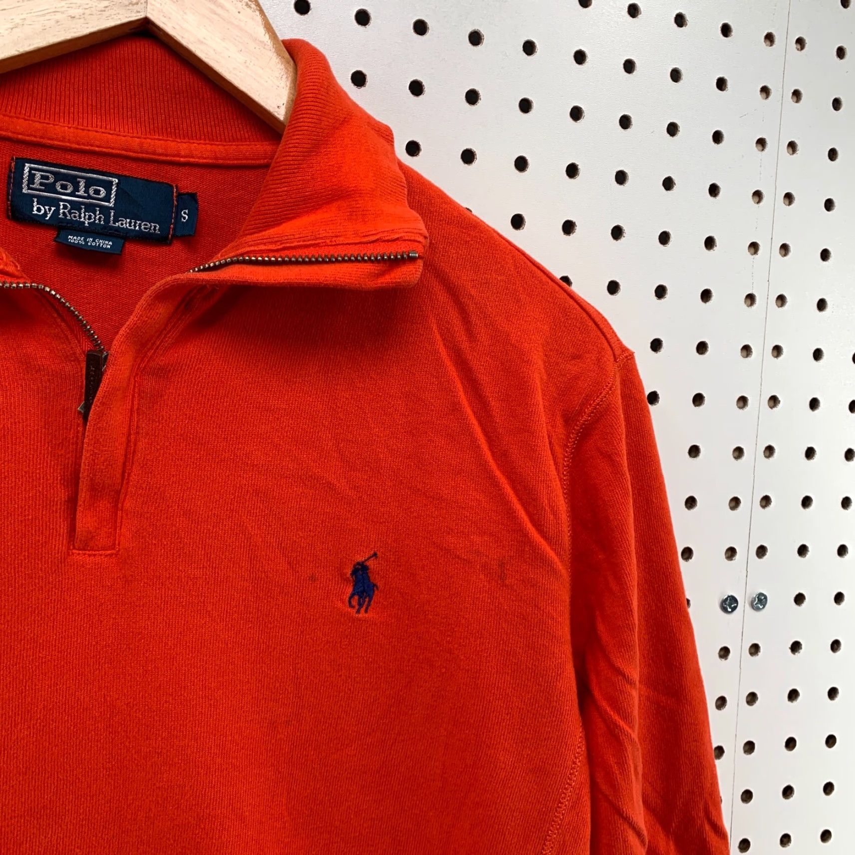 Polo Ralph Lauren VINTAGE Polo Ralph Lauren 1/4 Zip Pullover Sweater Orange Adult Small Preppy Mens Size US S / EU 44-46 / 1 - 7 Thumbnail