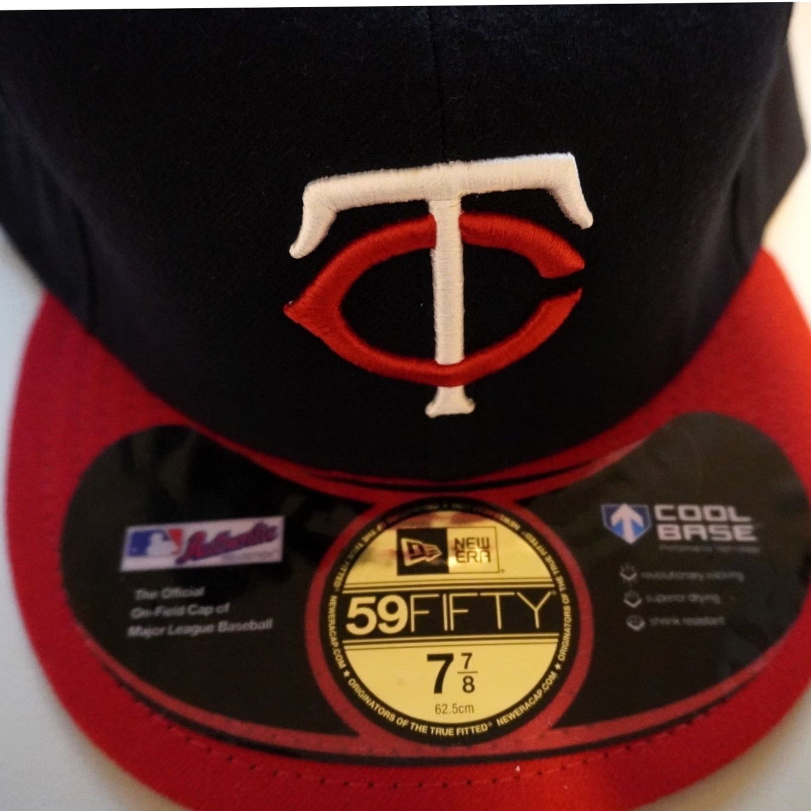 New Era New Era 59FIFTY Hat Mens 7 7/8 Navy Red Minnesota Twins MLB Fitted Cool Base Cap Size ONE SIZE - 3 Thumbnail