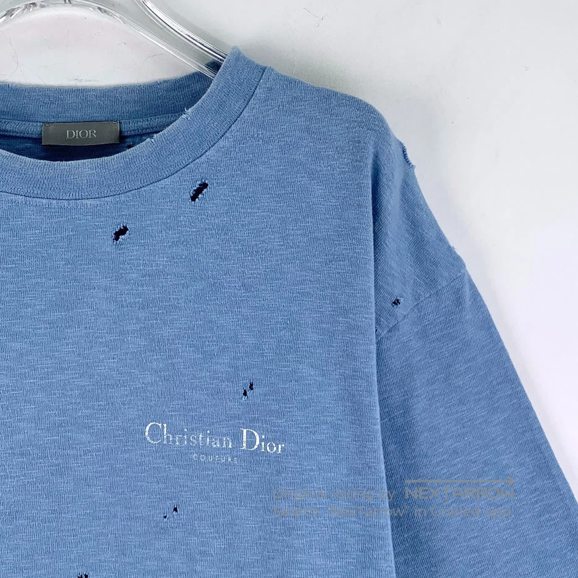 Dior Dior Dark blue distressed design cotton round neck short s Size US M / EU 48-50 / 2 - 3 Thumbnail