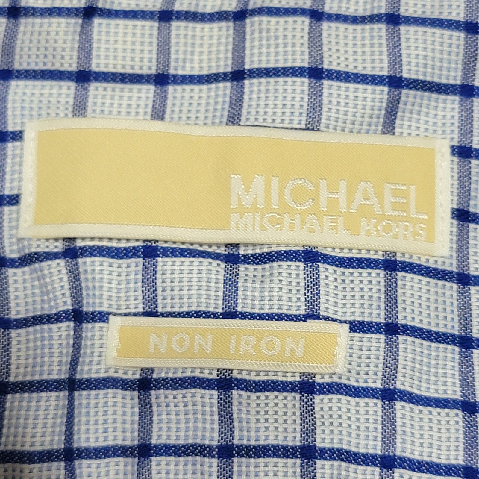 Michael Kors Michael Kors LS Blue Squares Full Button Shirt - 17 34/35 Size US XXL / EU 58 / 5 - 4 Thumbnail