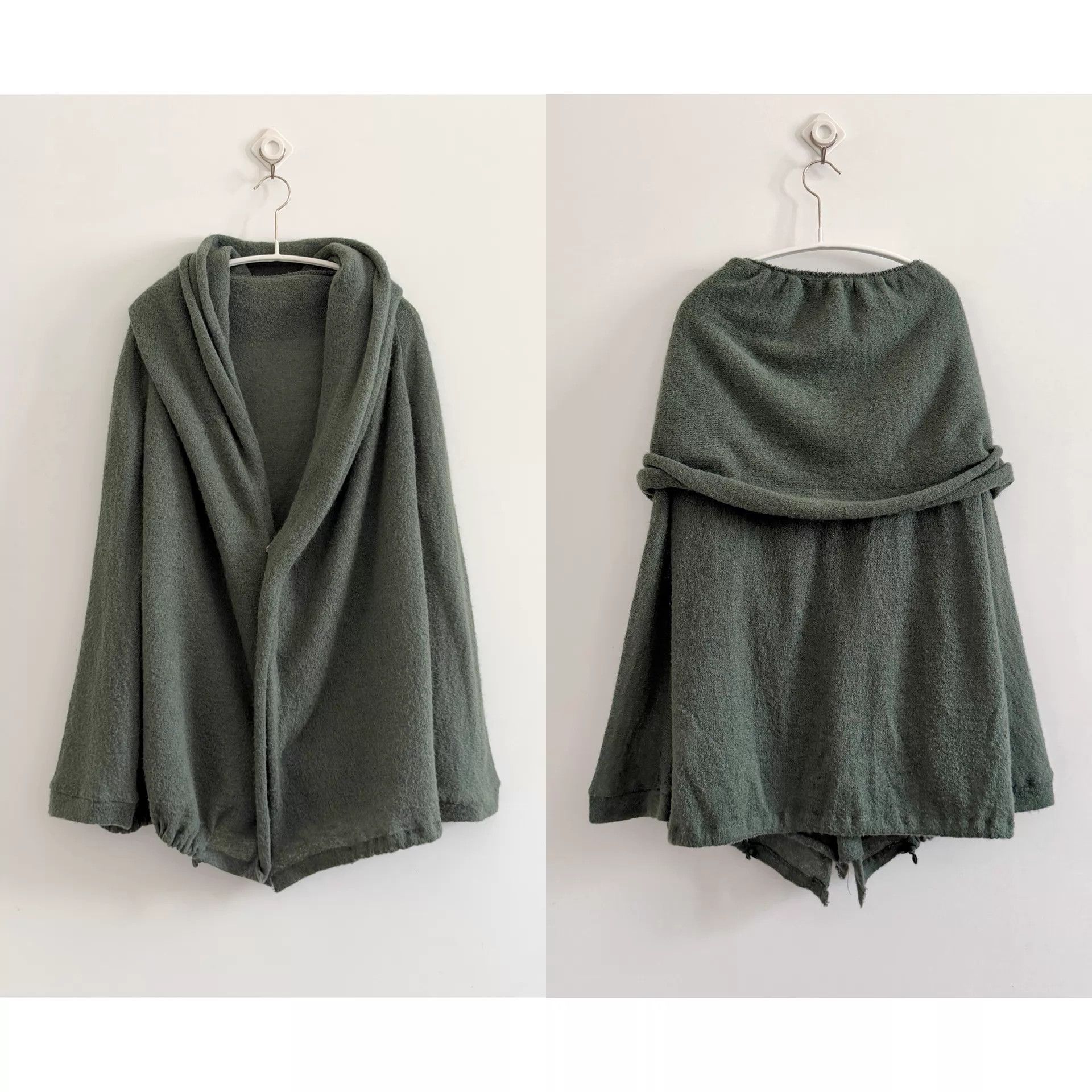 Yohji Yamamoto Yohji Yamamoto Y's Gray-Green Irregular Knit Cardigans Size L / US 10 / IT 46 - 9 Thumbnail