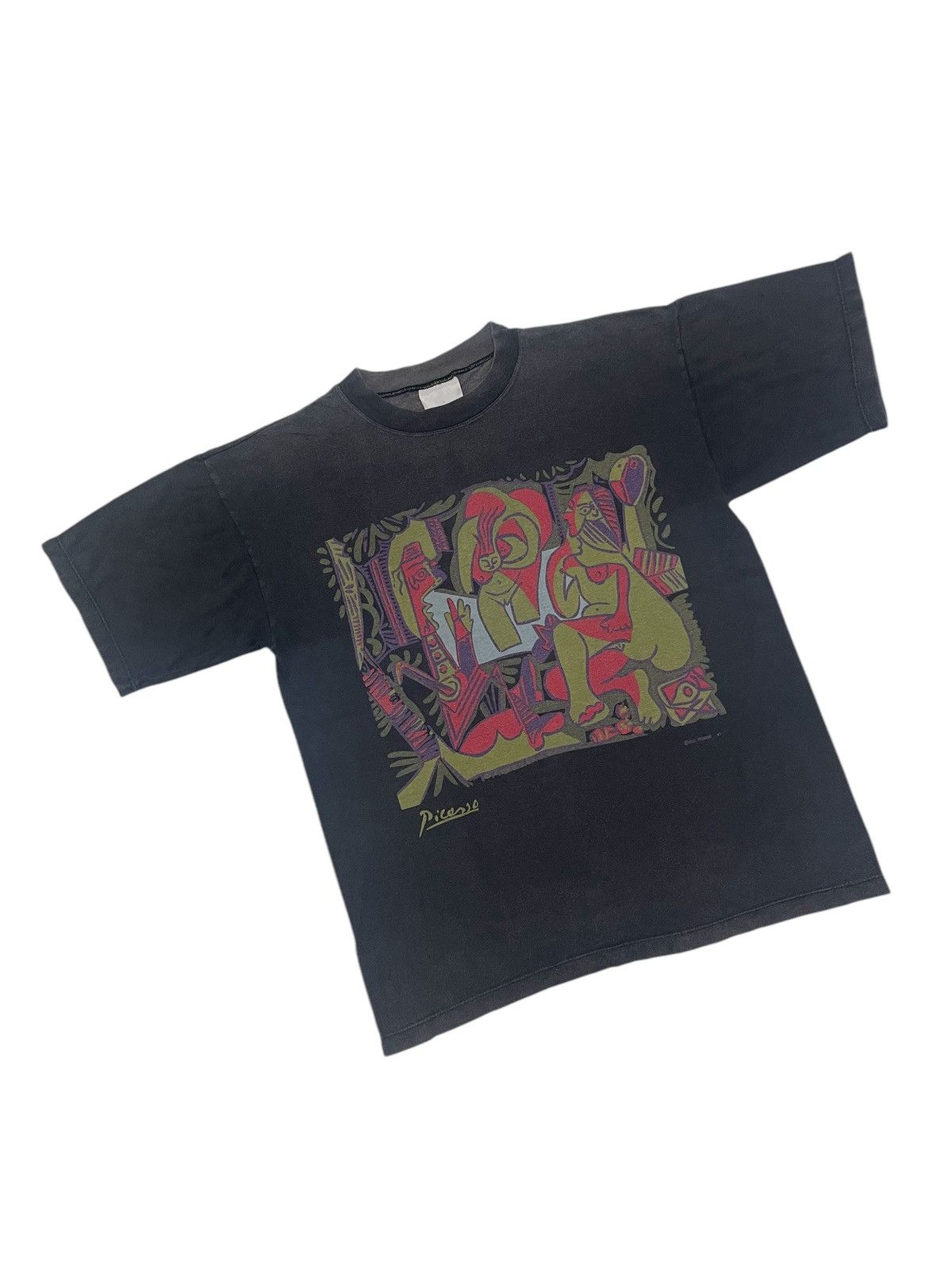 POP MAGAZINE × Vintage Vintage 90s PICASSO Sunfaded T-shirt Size US M / EU 48-50 / 2 - 8 Thumbnail