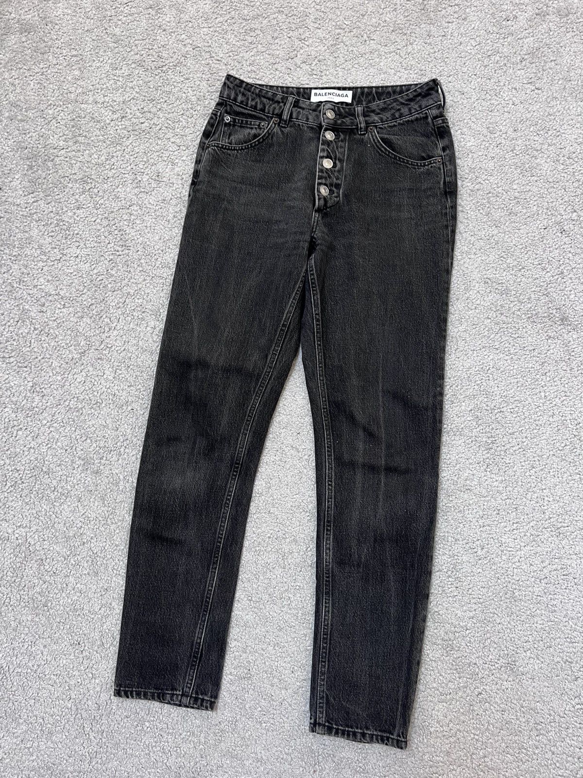 Balenciaga 2017 Balenciaga Archetype Straight Fit Washed Black Jeans Size 27" / US 4 / IT 40 - 3 Thumbnail