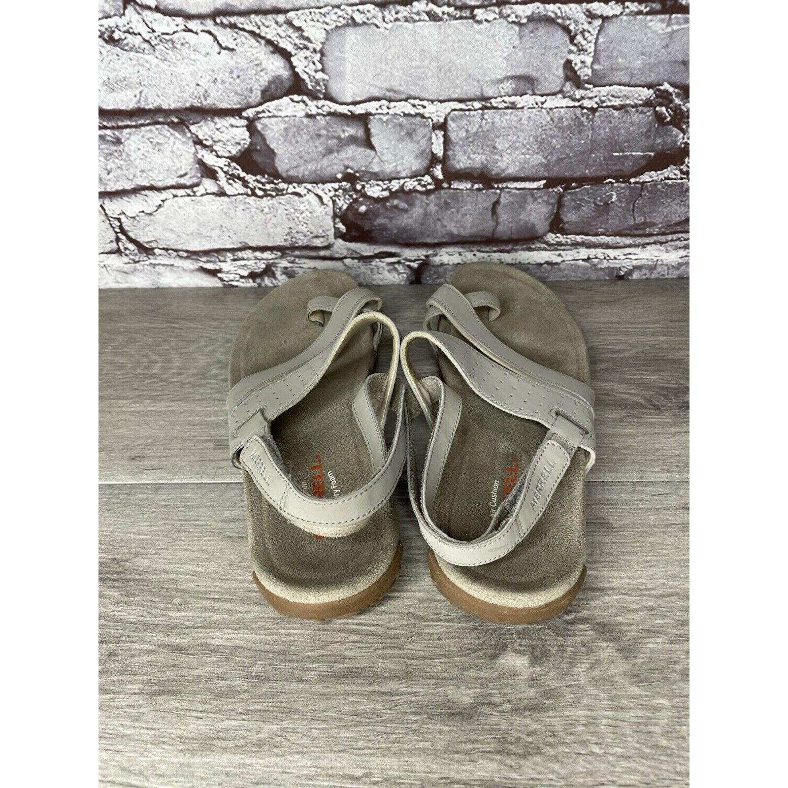 Merrell Merrell Aluminum Grey Suede Synthetic Toe Strap Foam Sandals Size US 9 / IT 39 - 5 Thumbnail
