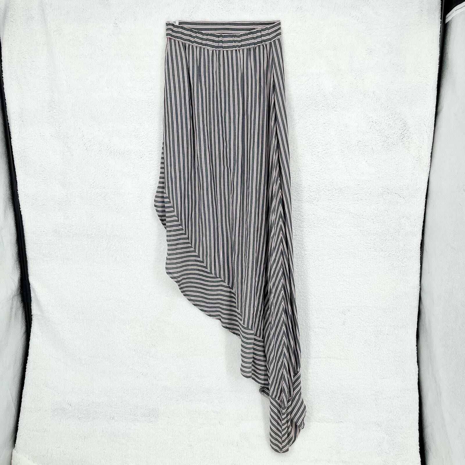Other Lulus Stripe Burgundy Navy Asymmetrical Maxi Skirt Size XS Size 25" / US 0 / IT 36 - 5 Thumbnail