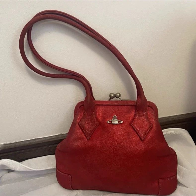 Vivienne Westwood Vivienne Westwood size os Golden red handbag with red handl Size ONE SIZE - 1 Thumbnail