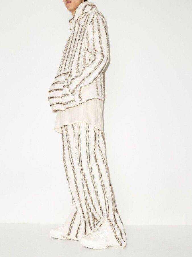 Amiri o1gr1nt0824 Stitch Track Flare in Alabaster Size US 32 / EU 48 - 4 Thumbnail