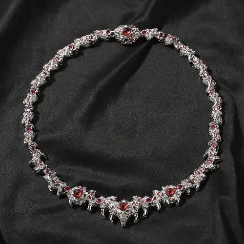Jewelry Fire In Silver Color Red Eyes Chain Necklace Size ONE SIZE - 3 Thumbnail