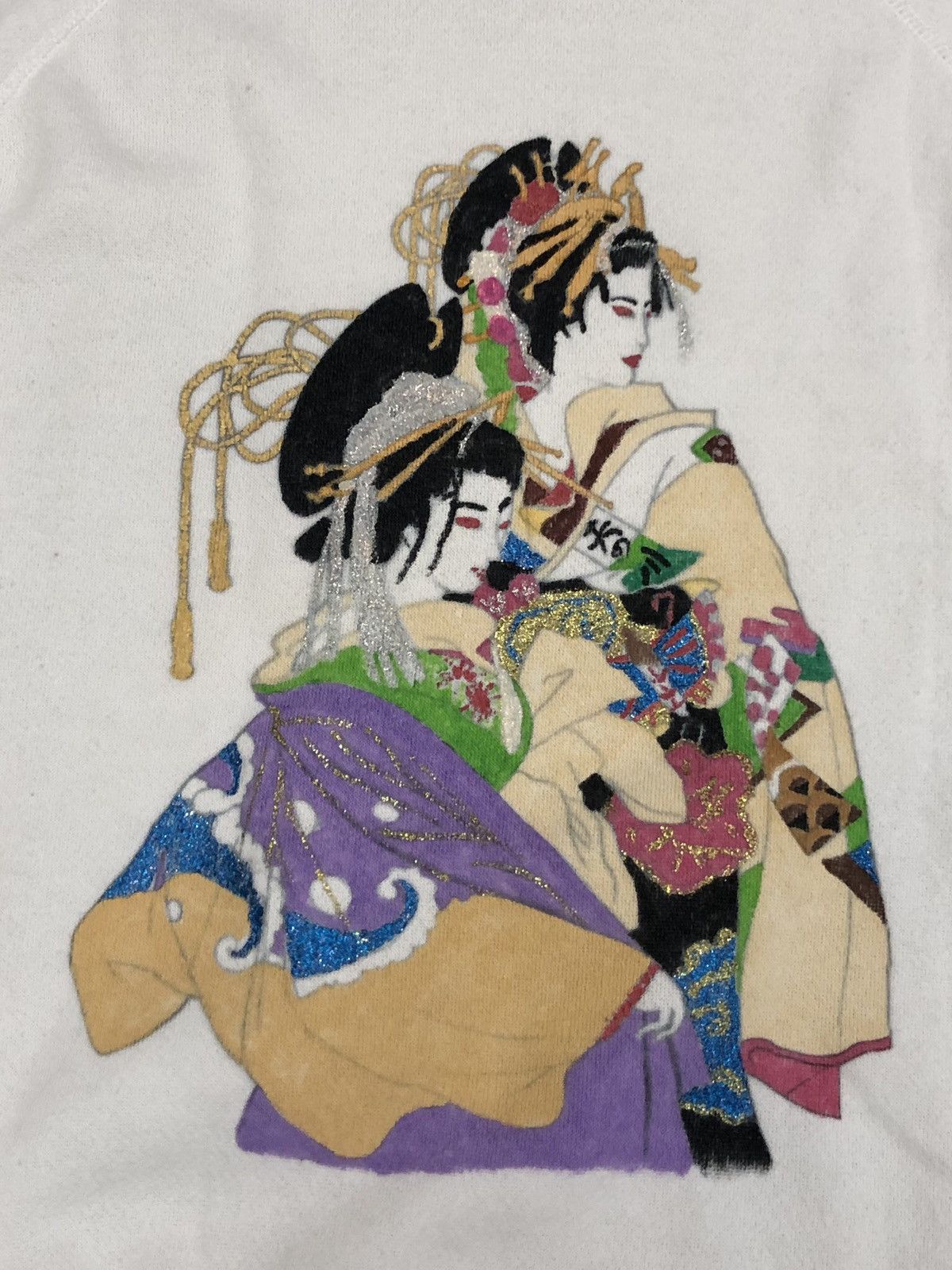 Vintage 90s Geisha Japanese Art Crewneck Size XL / US 12-14 / IT 48-50 - 2 Thumbnail