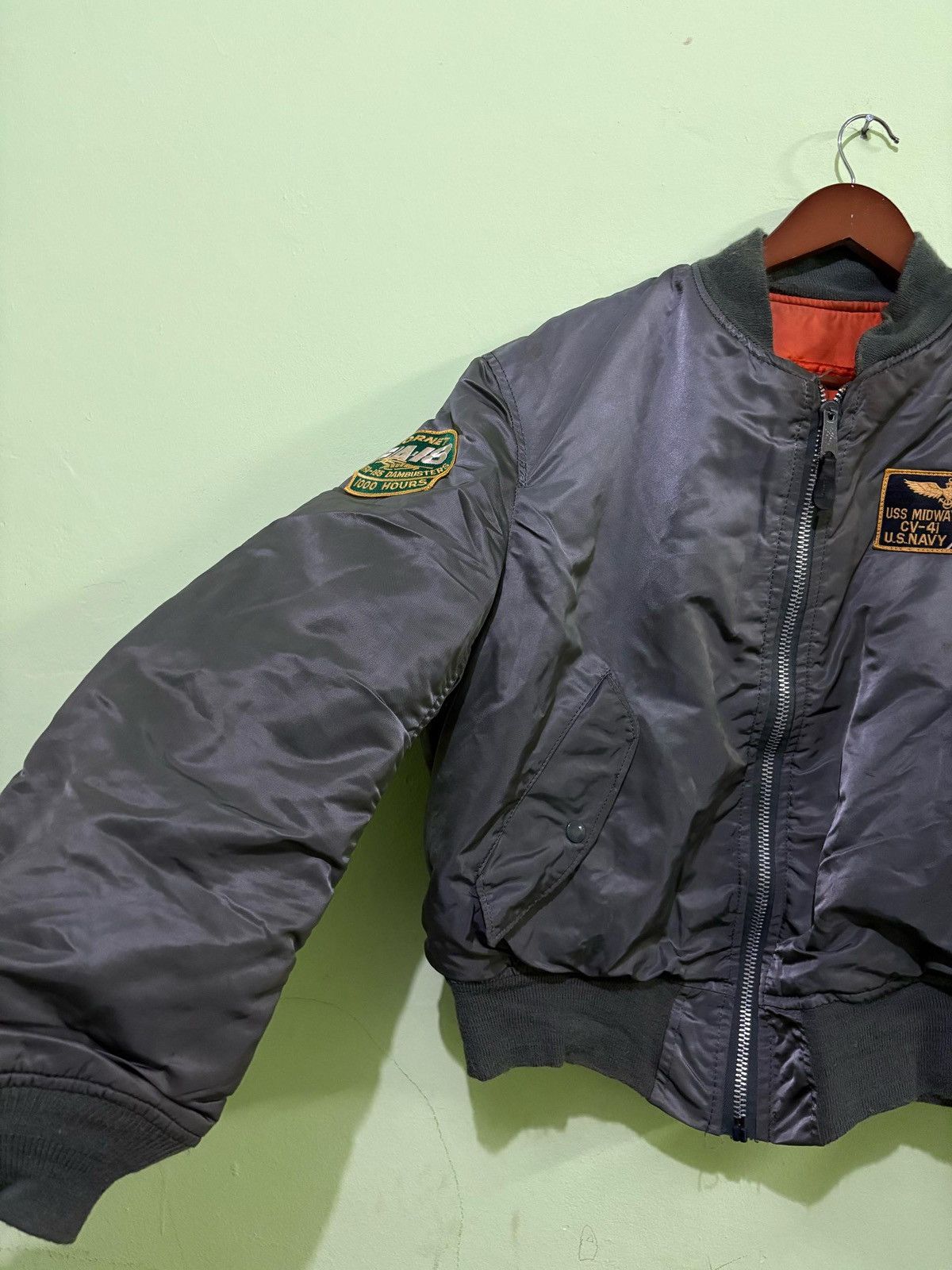Alpha Industries × Vintage VTG Alpha Industries USS Midway MA-1 Flight Jacket US Navy Size US L / EU 52-54 / 3 - 2 Thumbnail