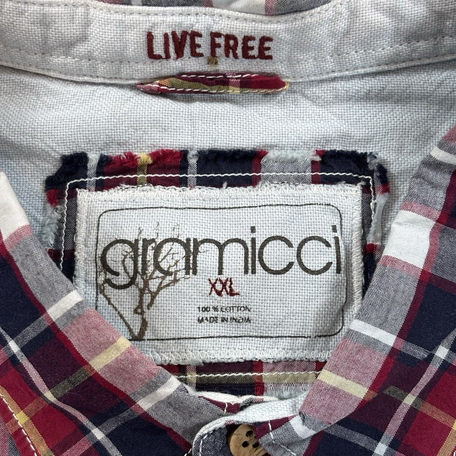 Gramicci Gramicci Plaid Button Down Shirt Red White Blue Mens XXL Size US XXL / EU 58 / 5 - 3 Thumbnail