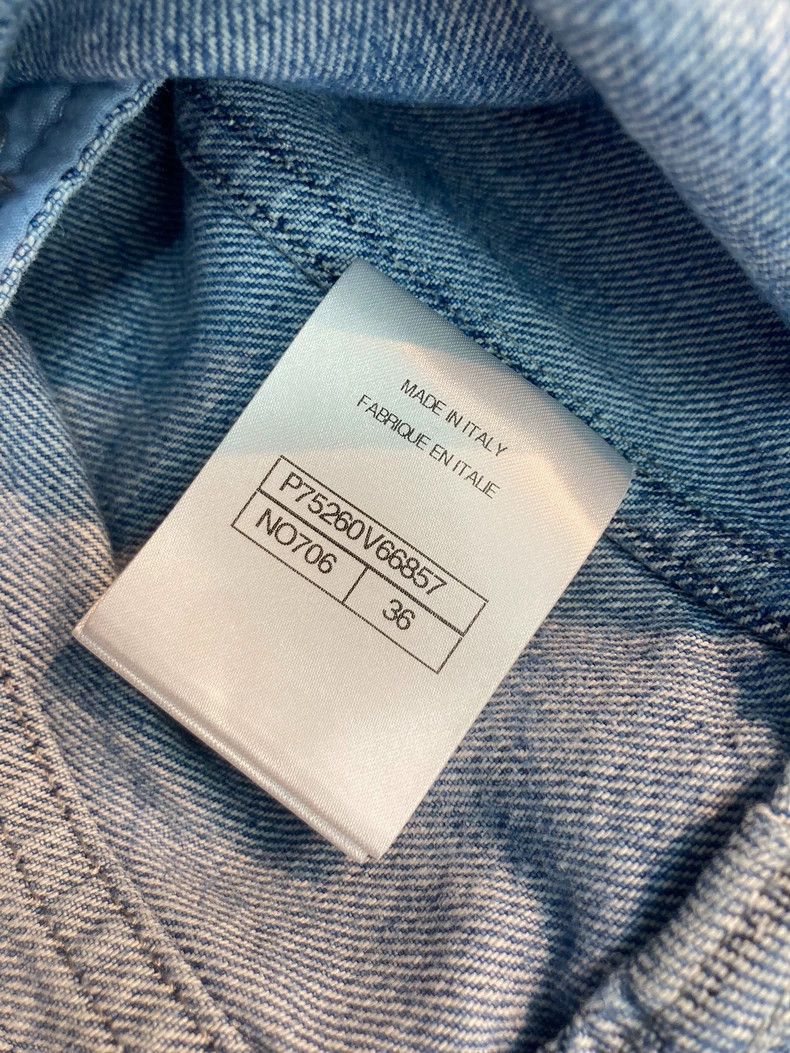 Chanel Chanel 23A blue camellia dark pattern lapel pleated denim Size XS / US 0-2 / IT 36-38 - 6 Thumbnail