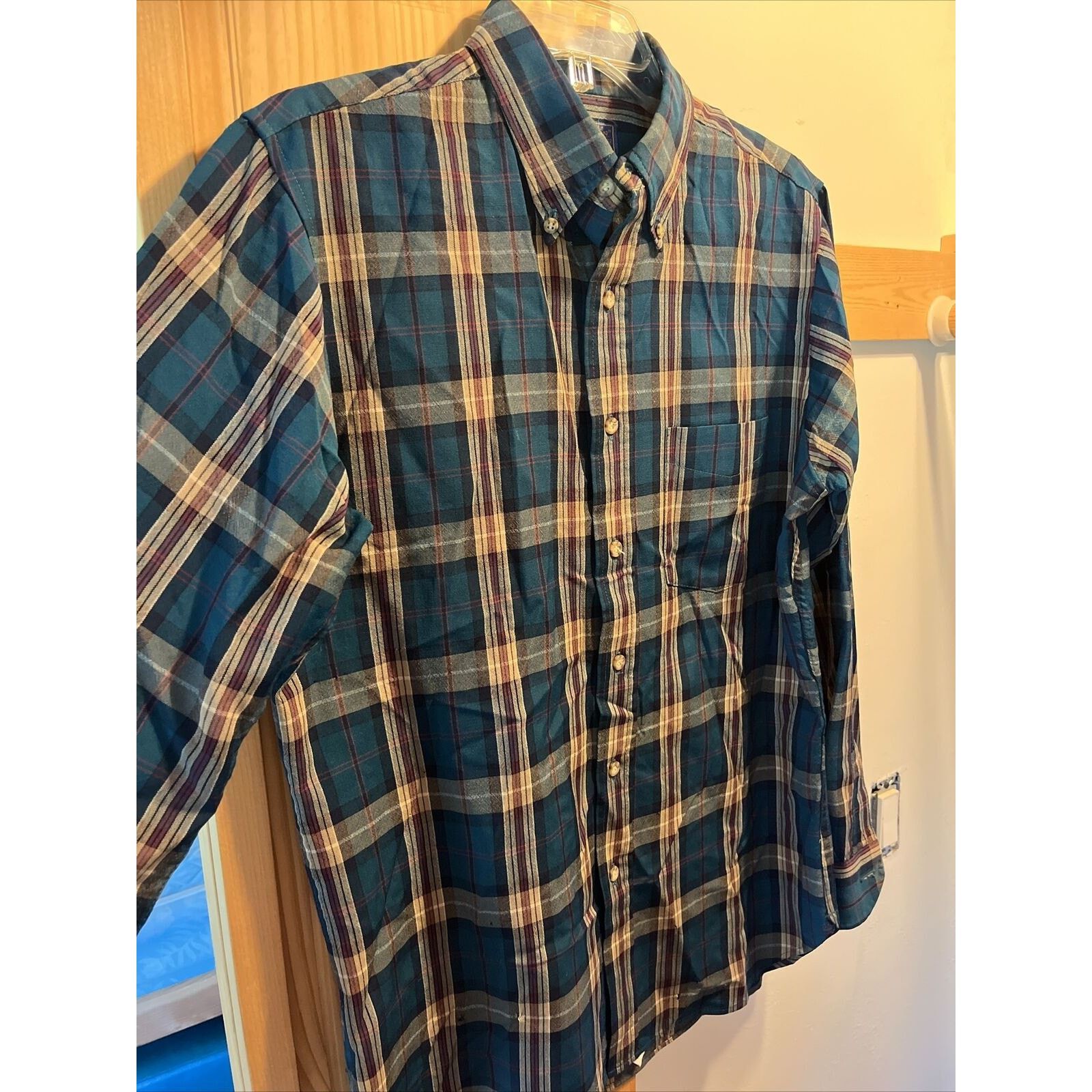 Pendleton Pendleton Vintage Men’s M Blue Plaid LS Button Up Wool Shirt Size US M / EU 48-50 / 2 - 4 Thumbnail