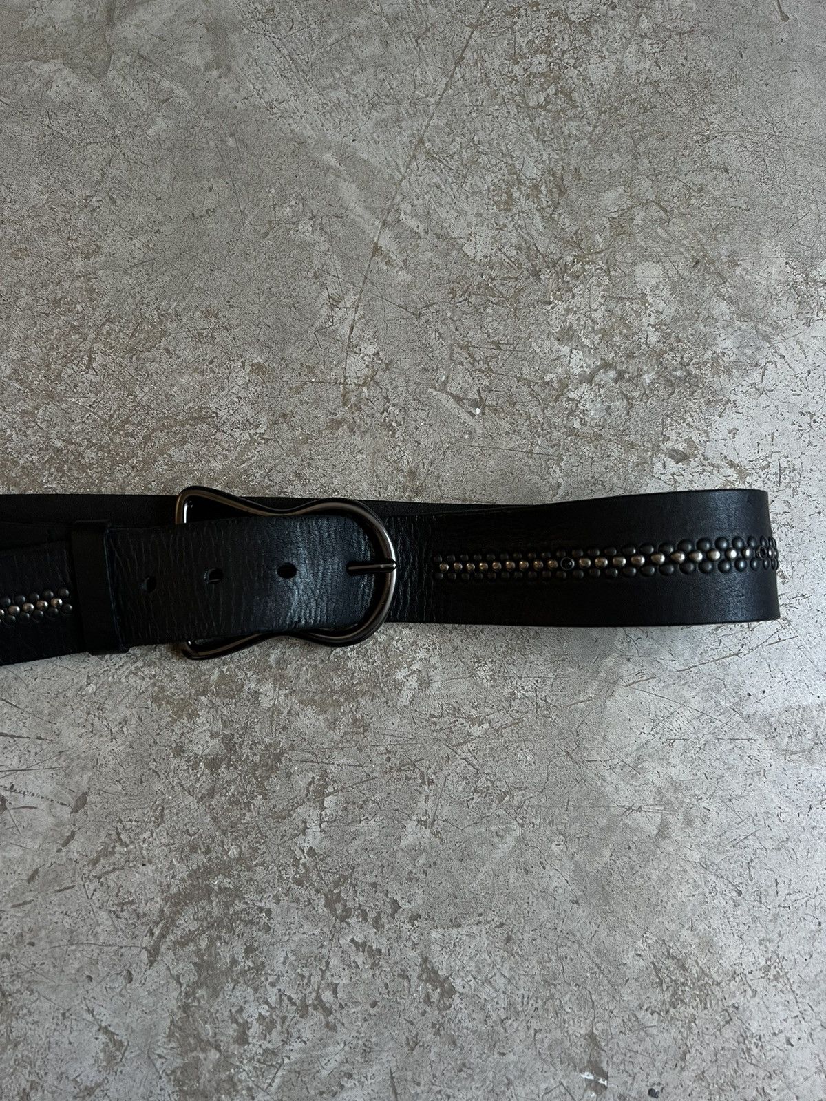Genuine Leather Vintage Studded Leather Belt Size 34 - 3 Thumbnail