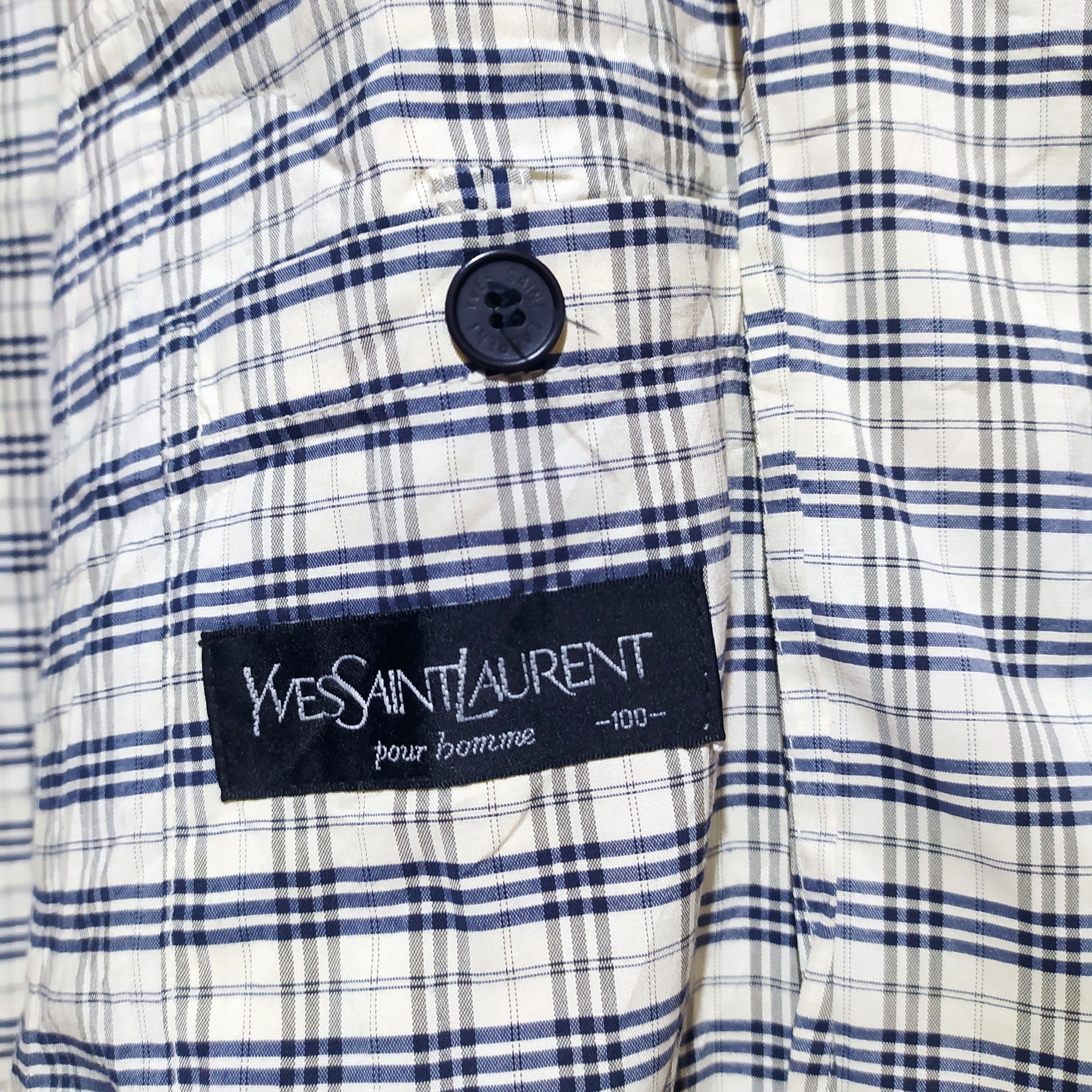 Vintage × Yves Saint Laurent Vintage and Rare YSL Tartan Plaid Jacket Size US L / EU 52-54 / 3 - 8 Thumbnail