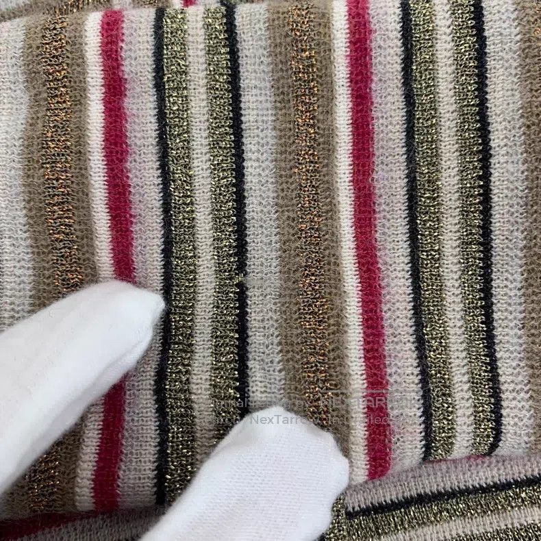 Brunello Cucinelli Brunello Cucinelli Multicolor Striped Wool V-Neck Single B Size L / US 10 / IT 46 - 9 Thumbnail