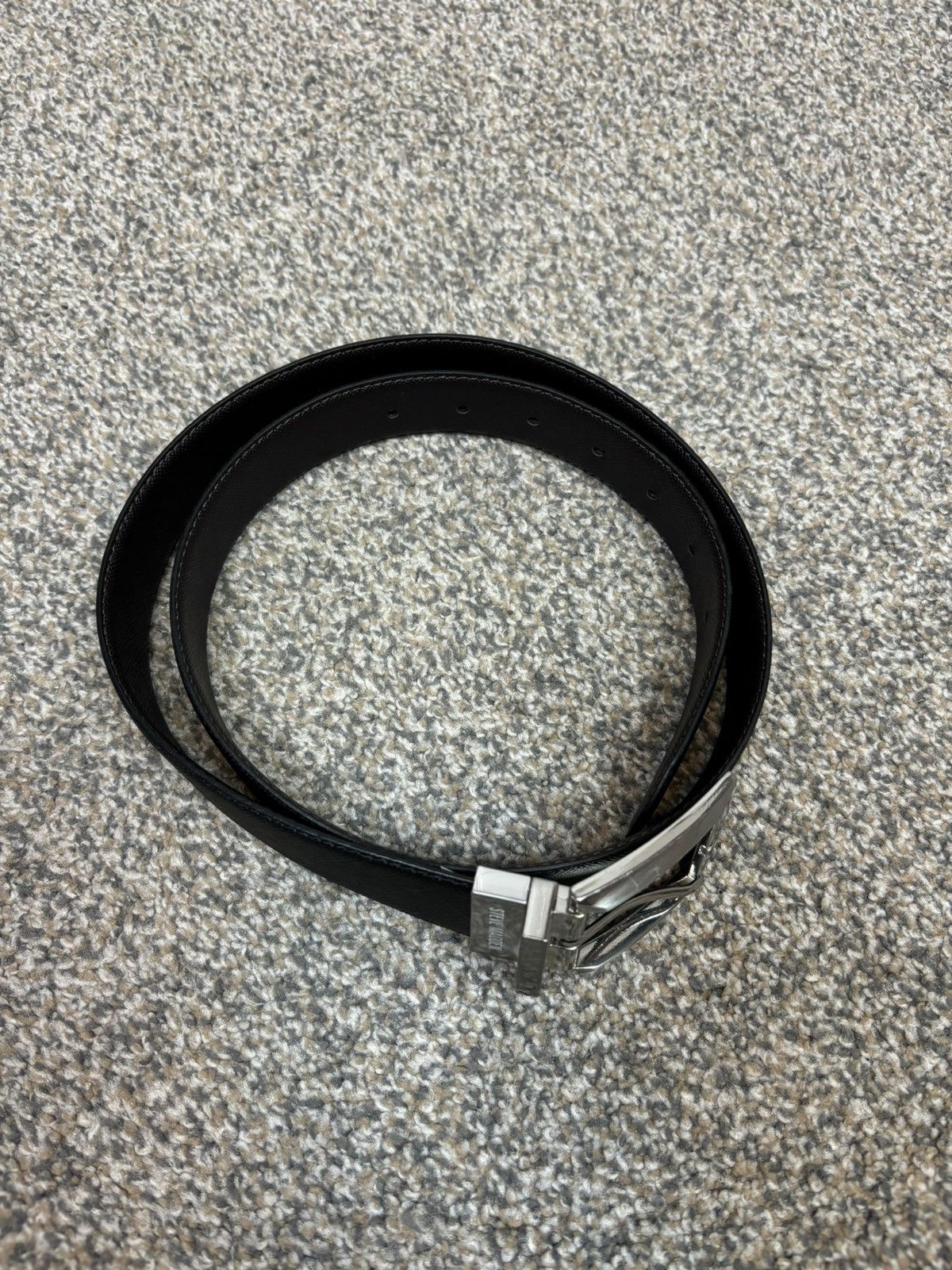 Steve Madden Black steve madden belt silver buckle 36” waist Size 36 - 3 Thumbnail