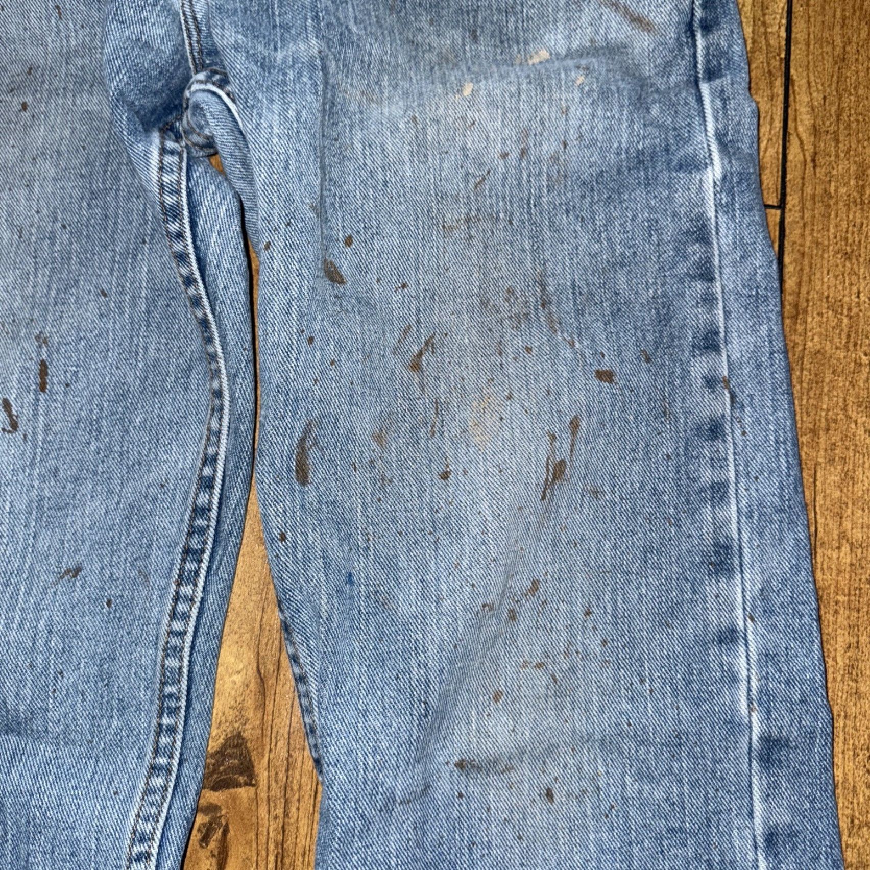 Lee Lee Jeans Regular Fit Denim 30x30 Distressed Paint Splatter Mens Blue 30 in Straight Regular Fit Jeans Distressed Paint Splatter Lee Size US 30 / EU 46 - 6 Thumbnail