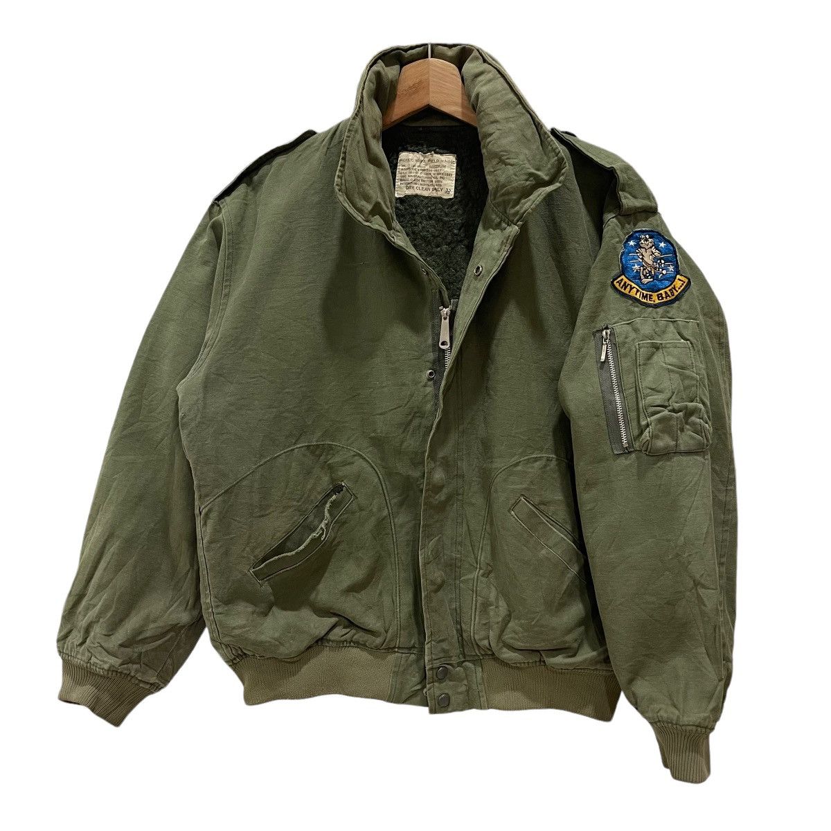 Vintage 80s US Army Military Zipper Bomber Jacket