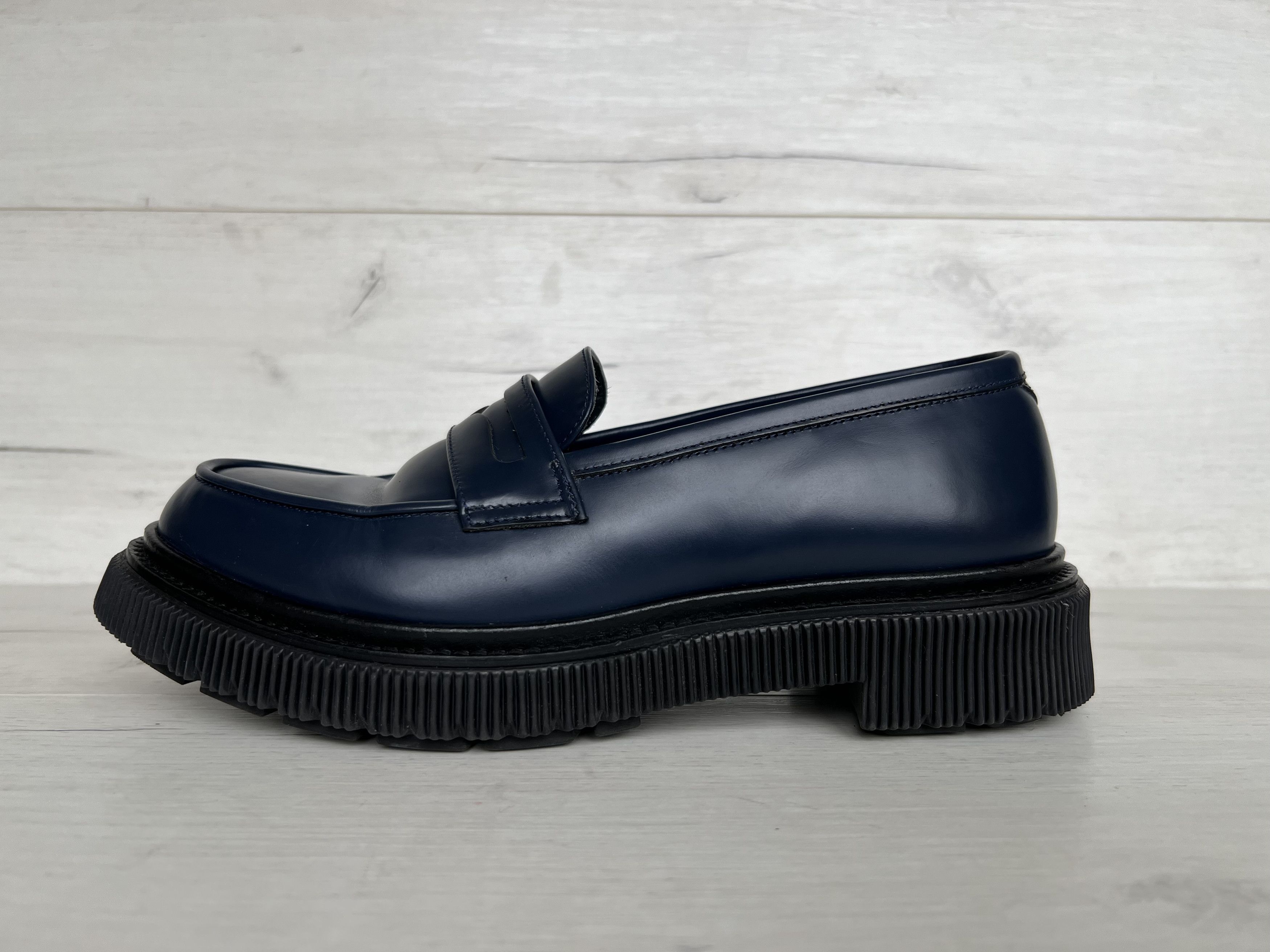 Adieu Paris ICON ADIEU PARIS TYPE 159 BRUSHED LEATHER LOAFERS NAVY Size US 8 / EU 41 - 2 Thumbnail