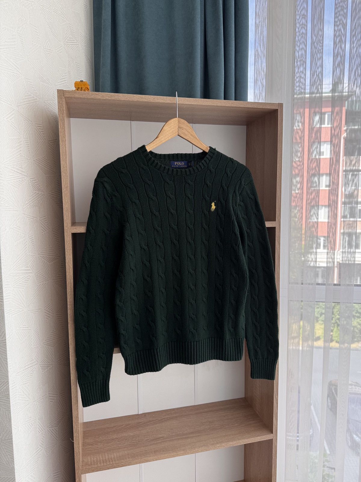 Polo Ralph Lauren × Vintage Vintage Polo Ralph Lauren Emerald Green Cable Knit Sweater Size S / US 4 / IT 40 - 10 Thumbnail