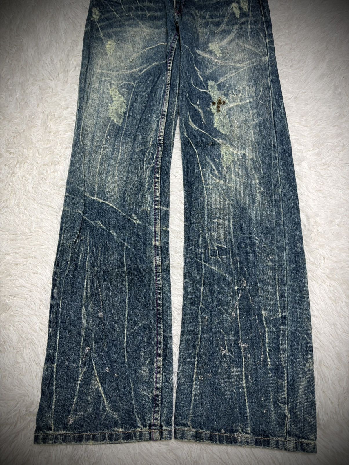 Japanese Brand Japanese Brand acidwash studded jeans Size US 30 / EU 46 - 2 Thumbnail