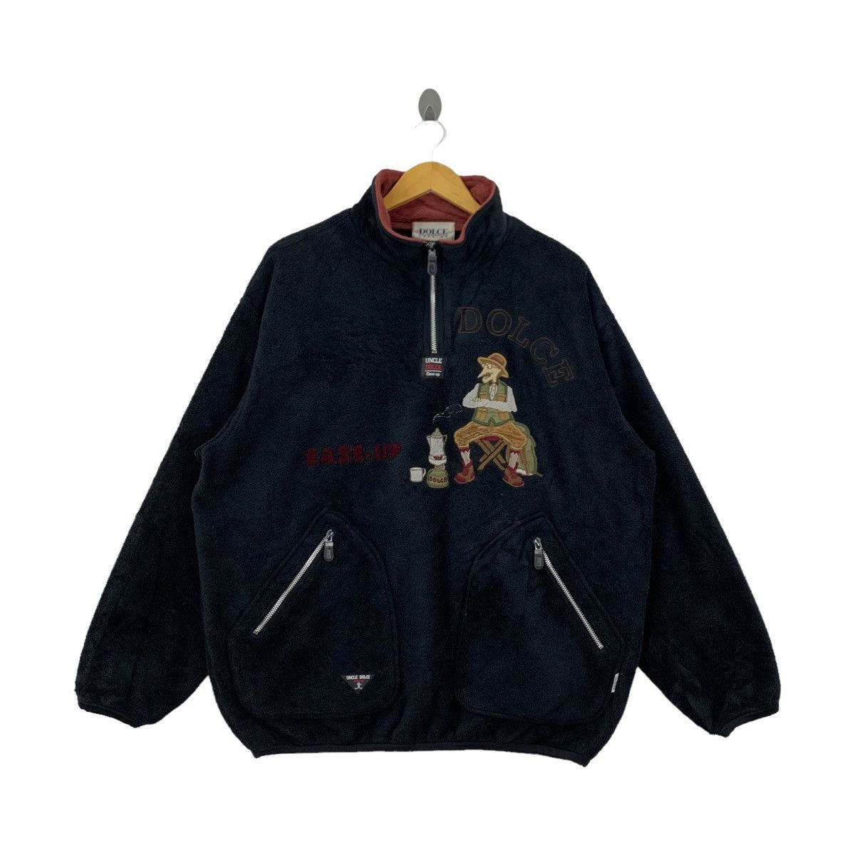 Vintage Vintage DOLCE Ease-Up Italian Fleece Half Zipper Sweatshirt Size US L / EU 52-54 / 3 - 1 Thumbnail