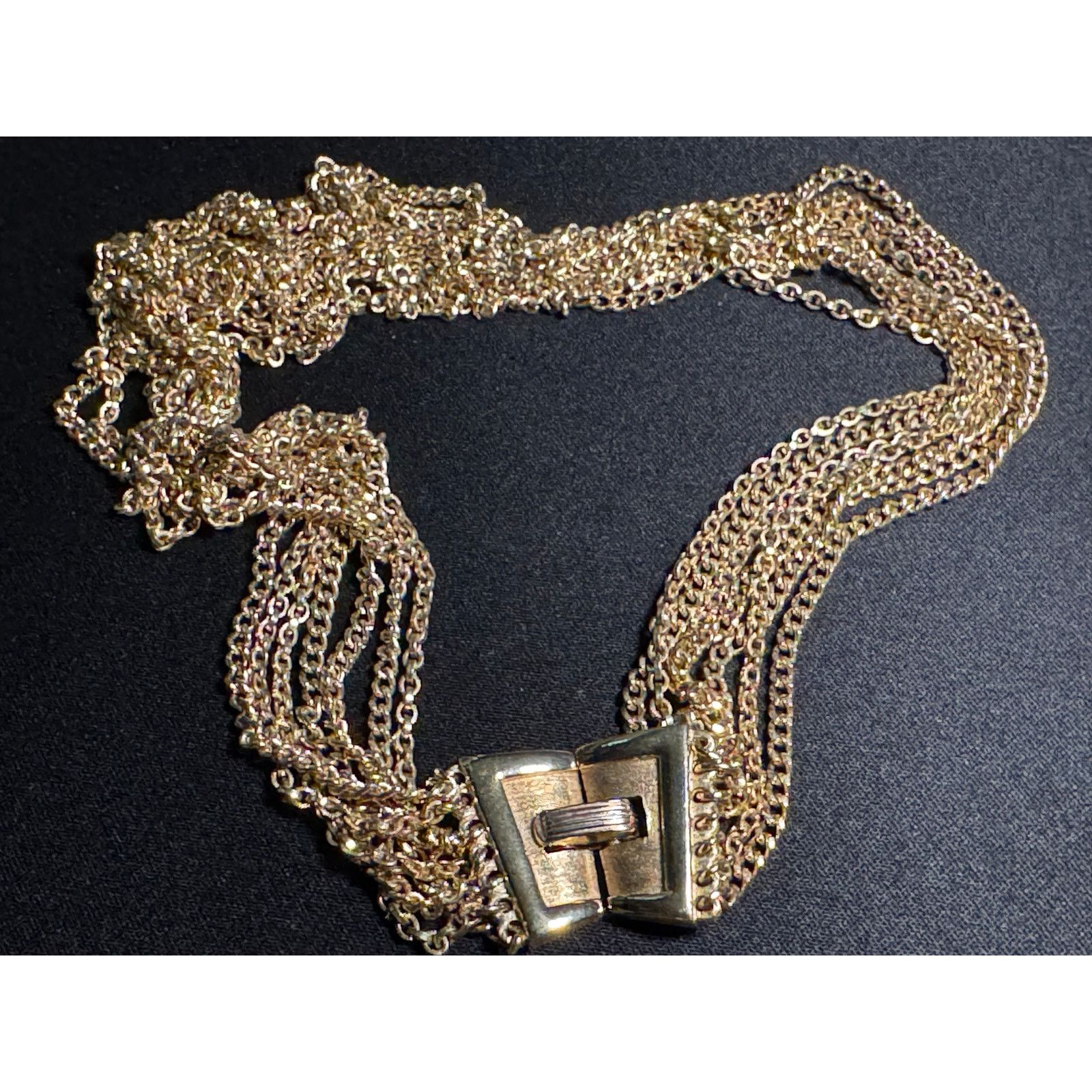 Other Vintage Crown Trifari 7 Strand Gold Tone Graduating Necklace Size ONE SIZE - 1 Thumbnail