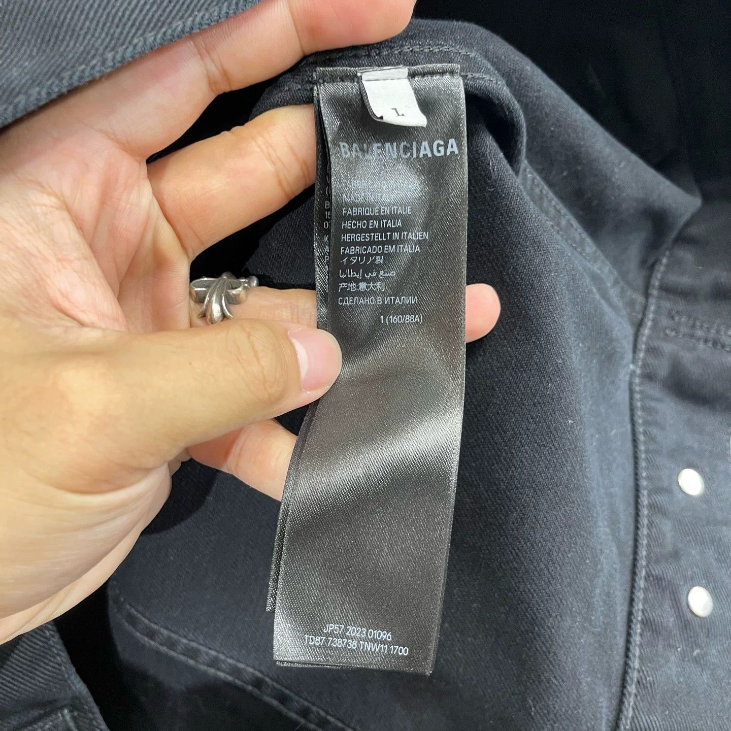 Balenciaga Balenciaga Tape Black Denim Jacket Size 1 95 New Size S / US 4 / IT 40 - 6 Thumbnail
