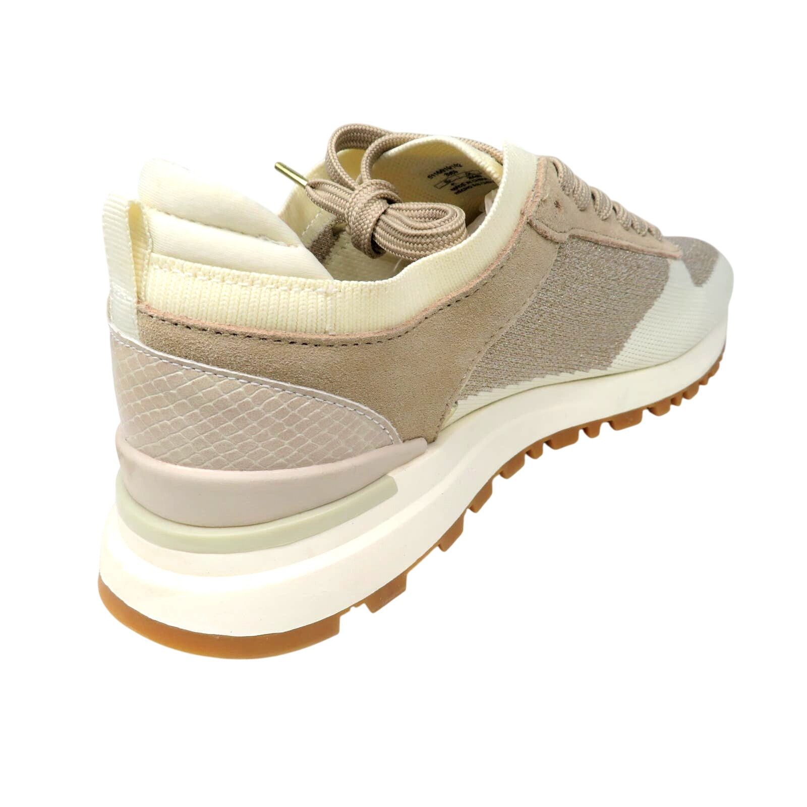Zara ZARA Cream Sparkly Stretchable Fabric Lace Up Sneakers Size US 10 / IT 40 - 8 Thumbnail
