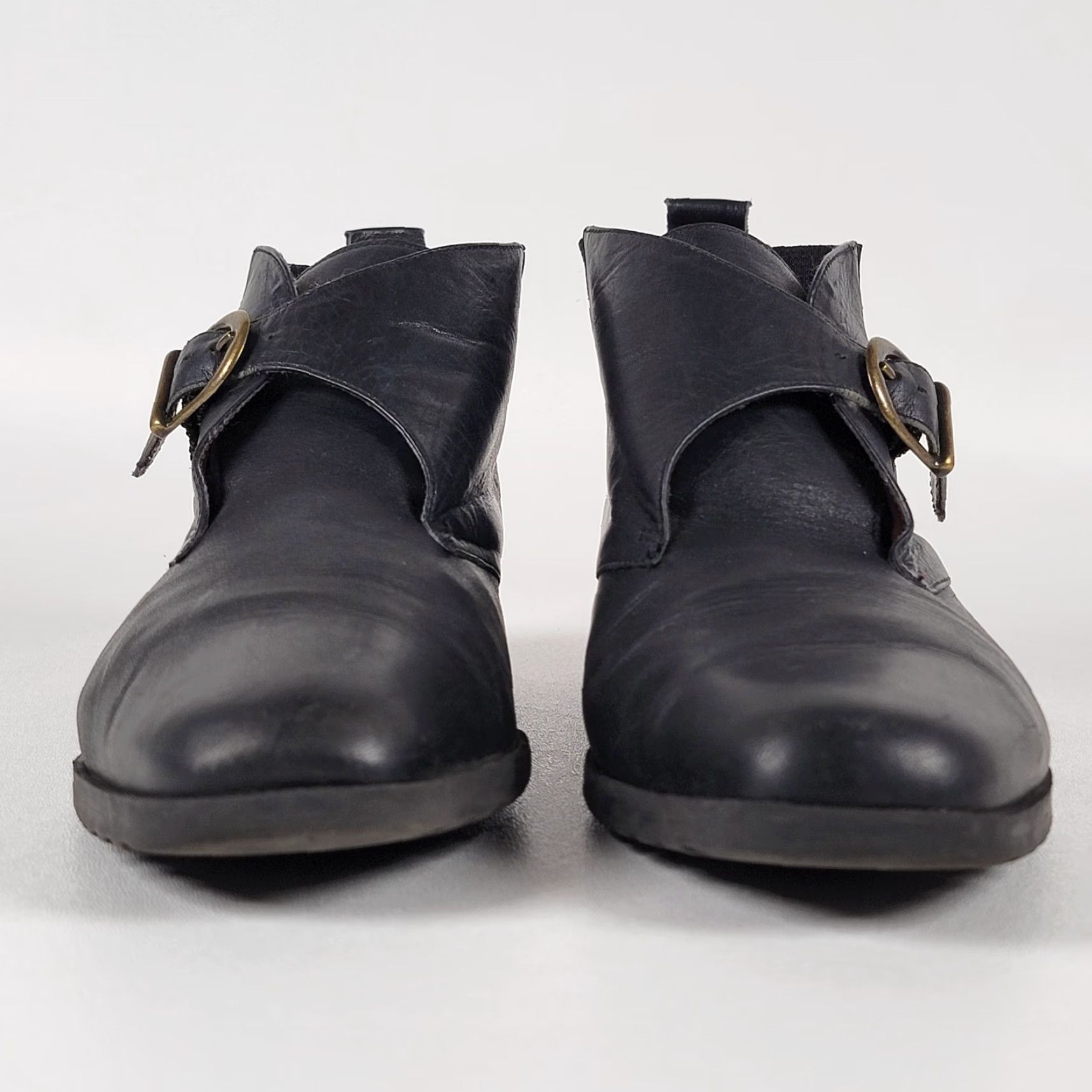 Naturalizer VINTAGE Naturalizer Braeburn Monk Strap Moto Boots Booties Women's 9/40 Black Size US 9 / IT 39 - 3 Thumbnail