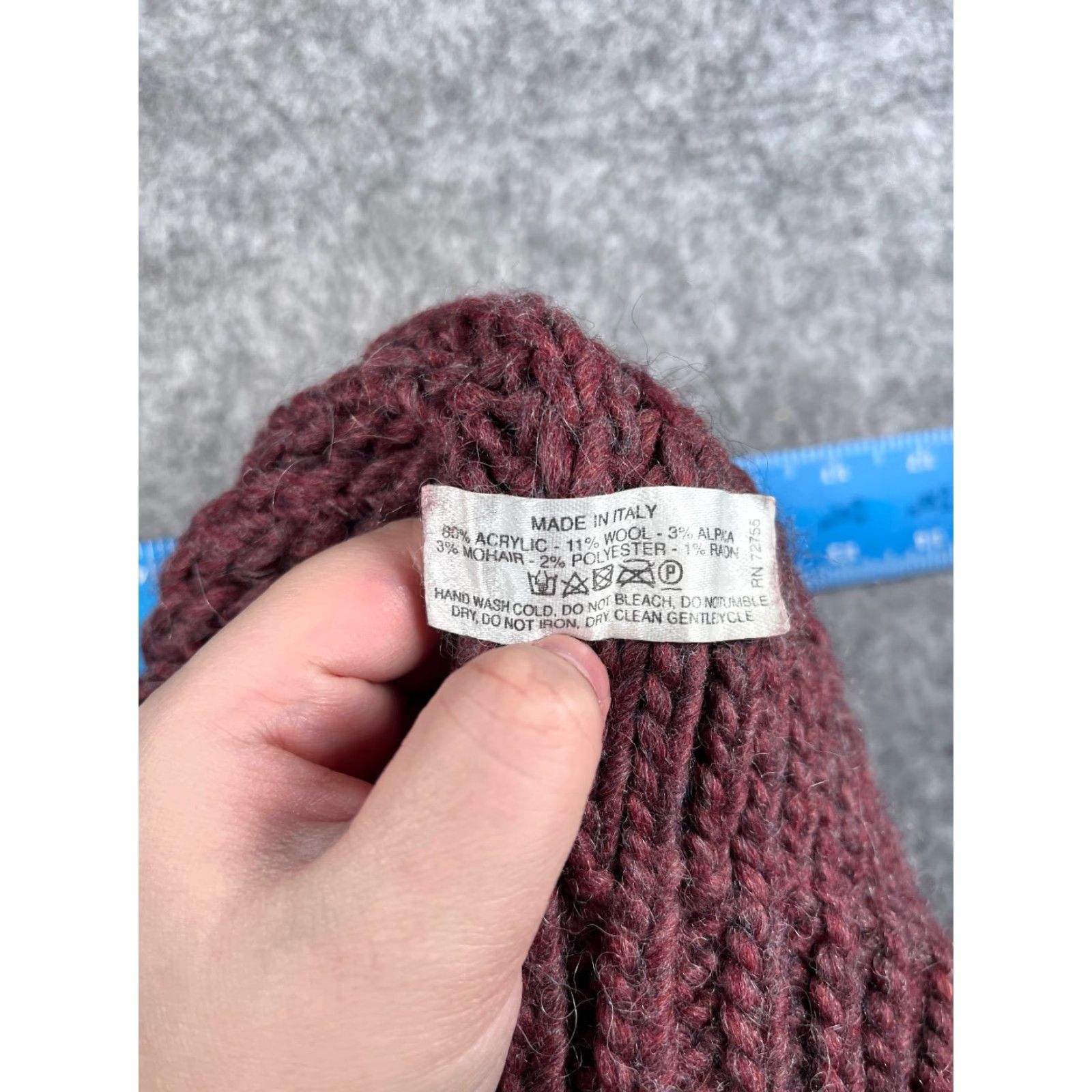 Vintage Ross BeanieToque One Size Purple Knit Wool Blend Adult Hats Mens Size ONE SIZE - 7 Thumbnail