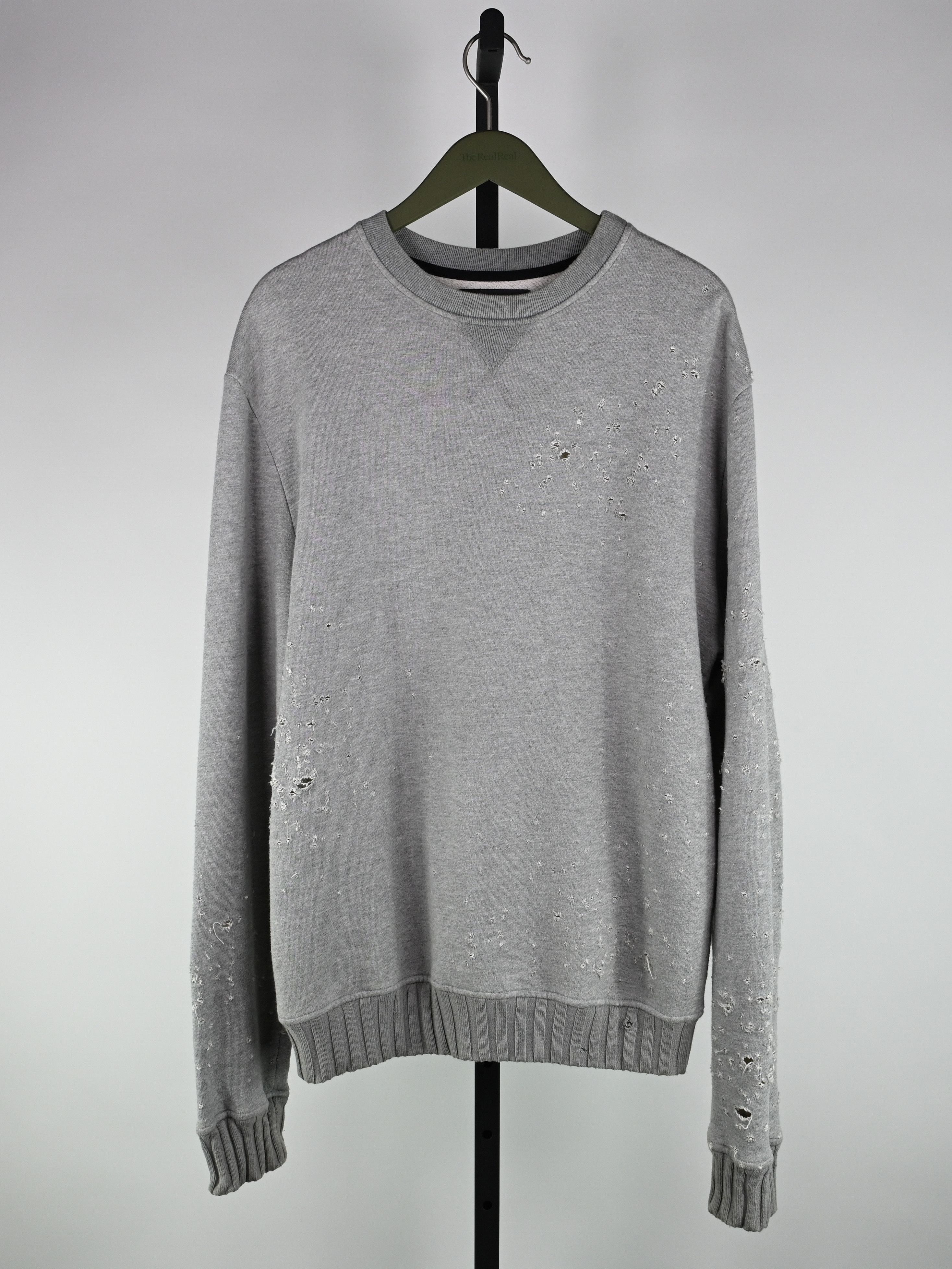 Image of Amiri Shotgun Crewneck Sweater (S) in Grey, Men's (Size Small)